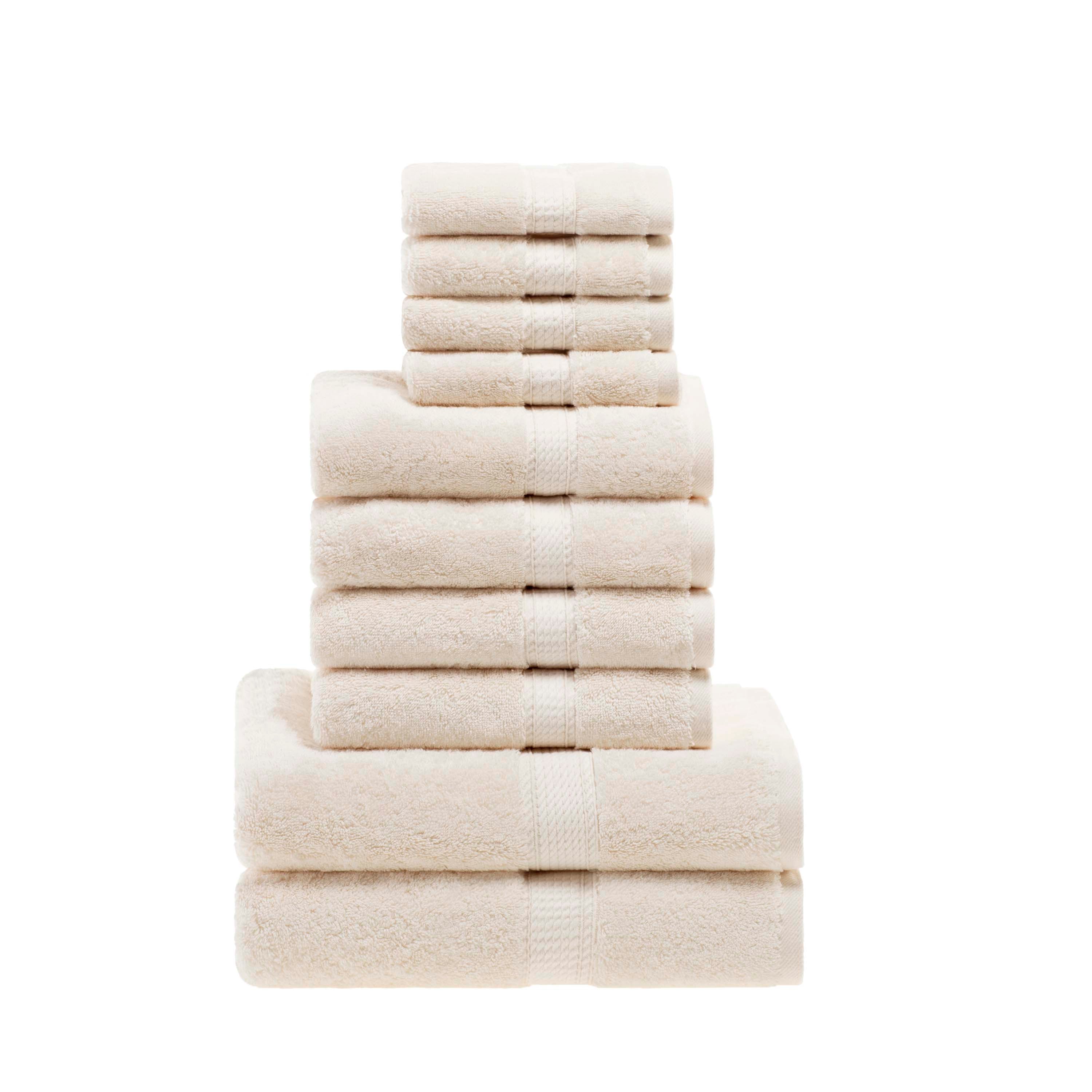 Egyptian Cotton Plush Heavyweight Absorbent Luxury 10 Piece Towel Set - Omnigoodsstore