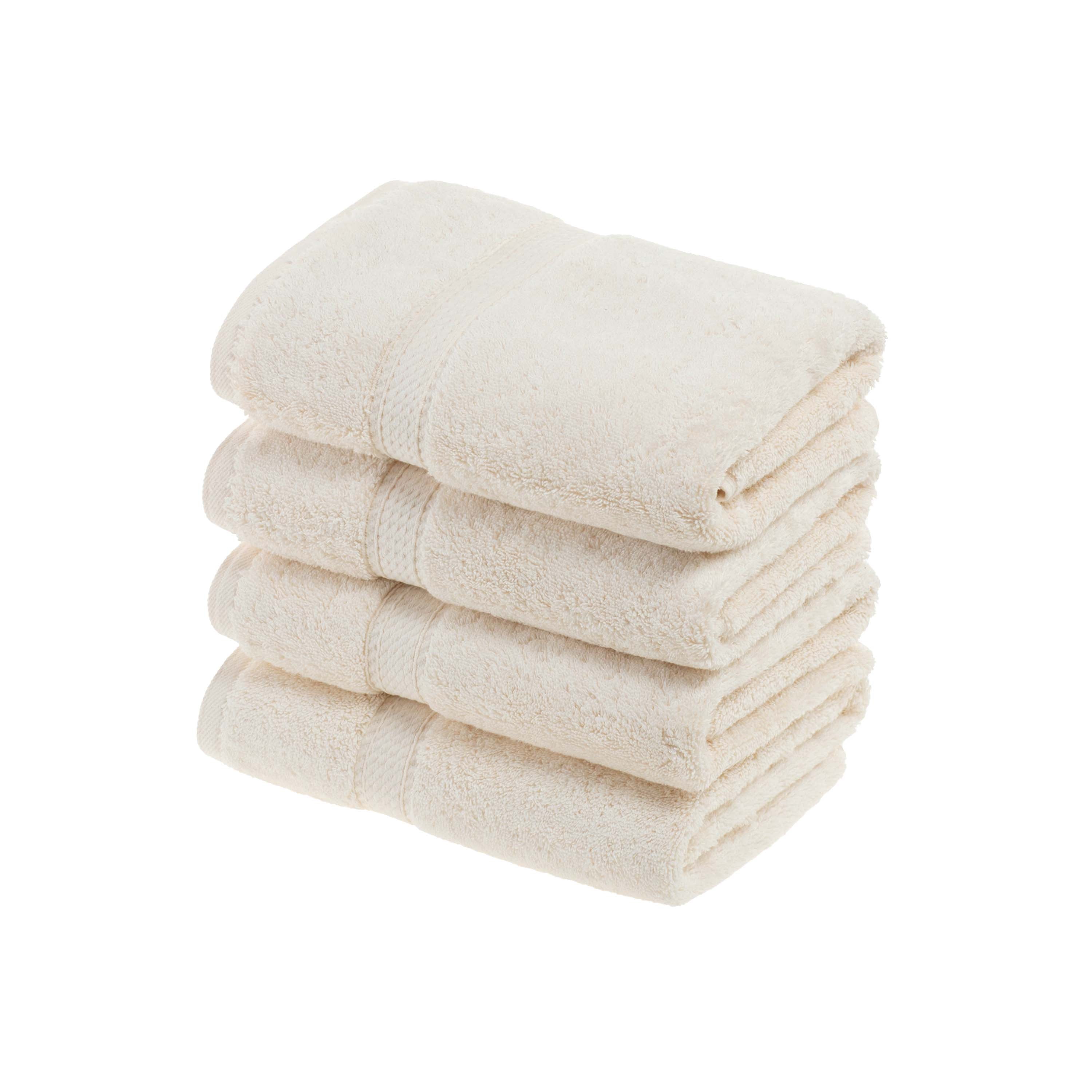 Egyptian Cotton Pile Plush Heavyweight Luxury Soft Hand Towel Set of 4 - Omnigoodsstore