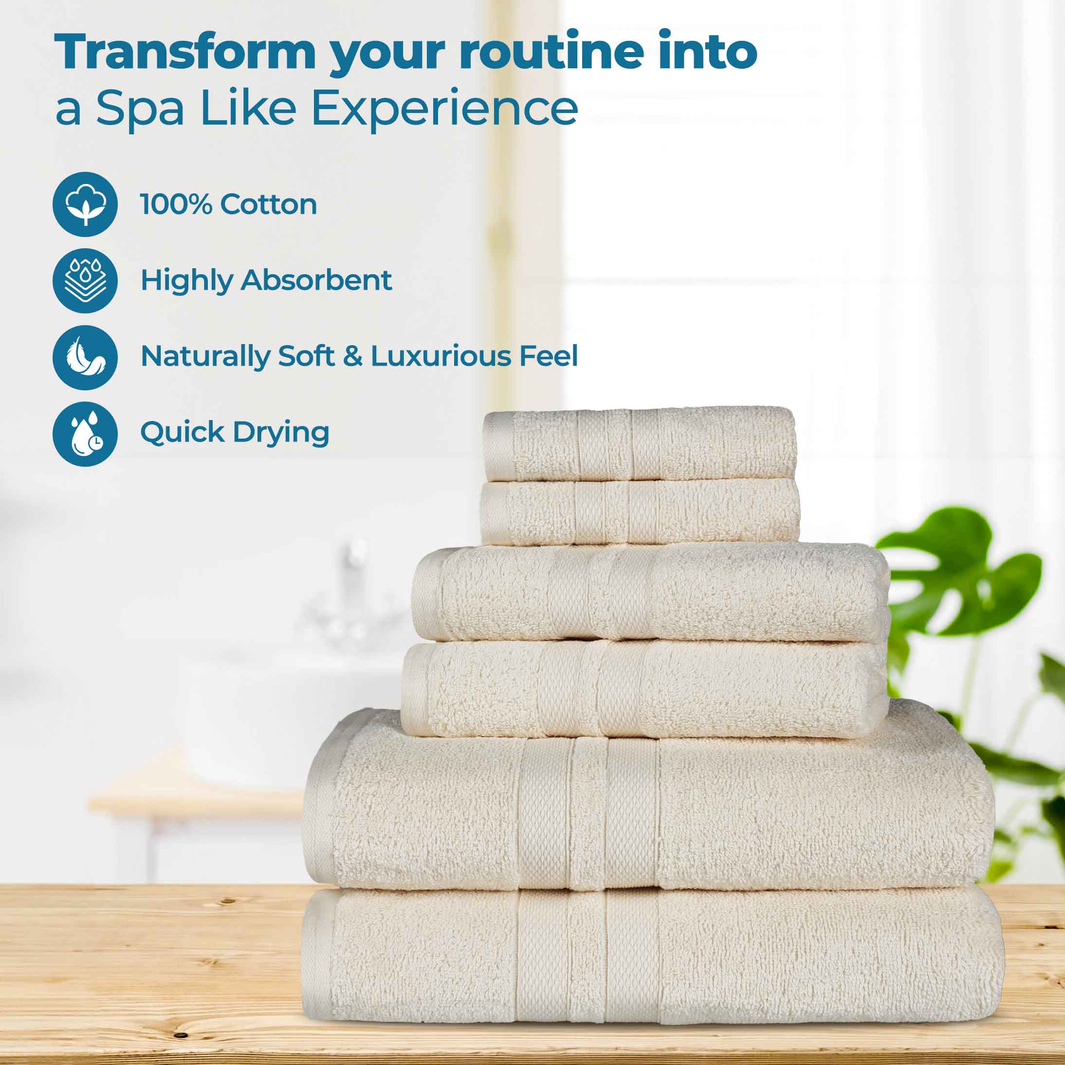 Cotton Ultra Soft 6 Piece Solid Towel Set - Omnigoodsstore