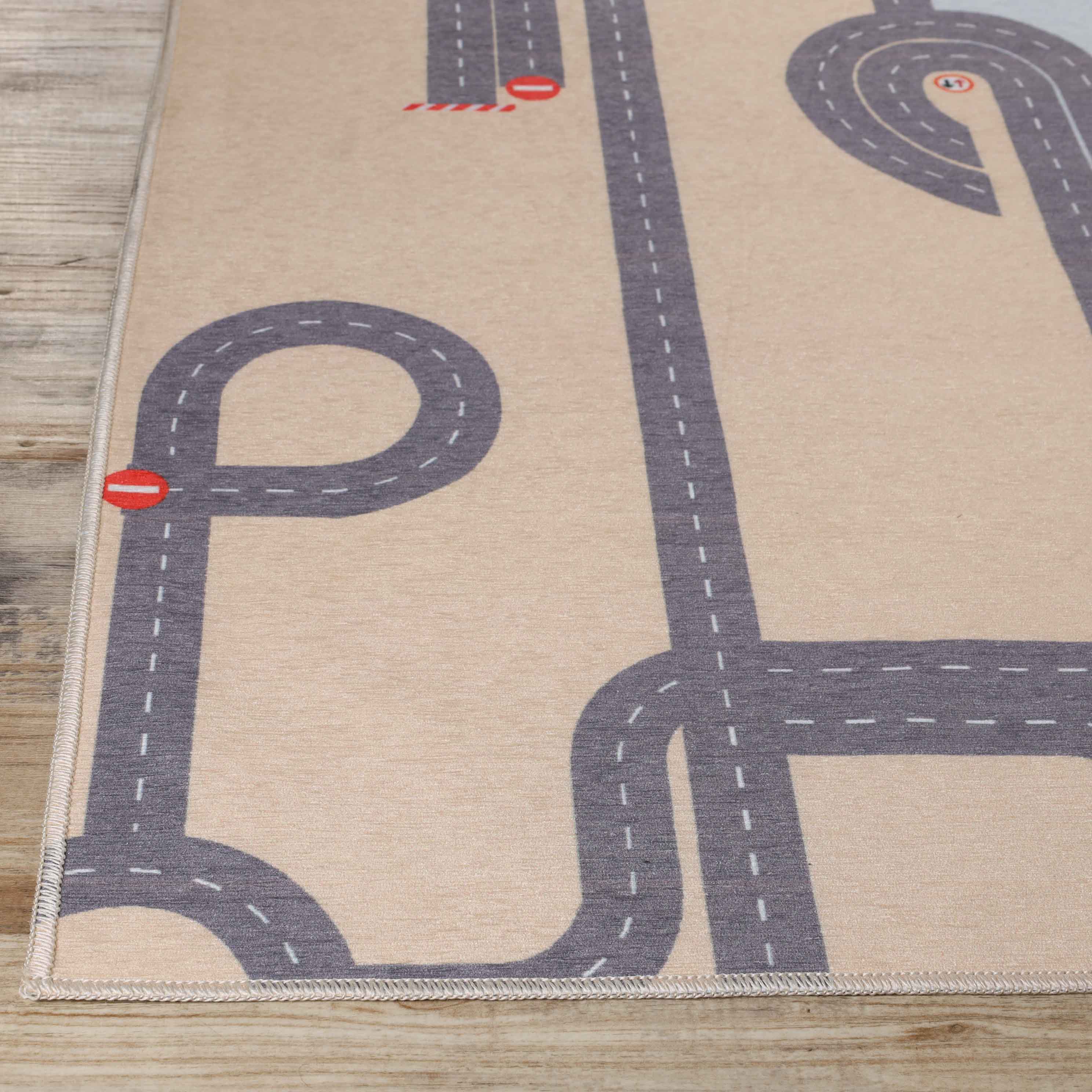 Country Road Non-Slip Kids Playroom Nursery Washable Indoor Area Rug - Omnigoodsstore