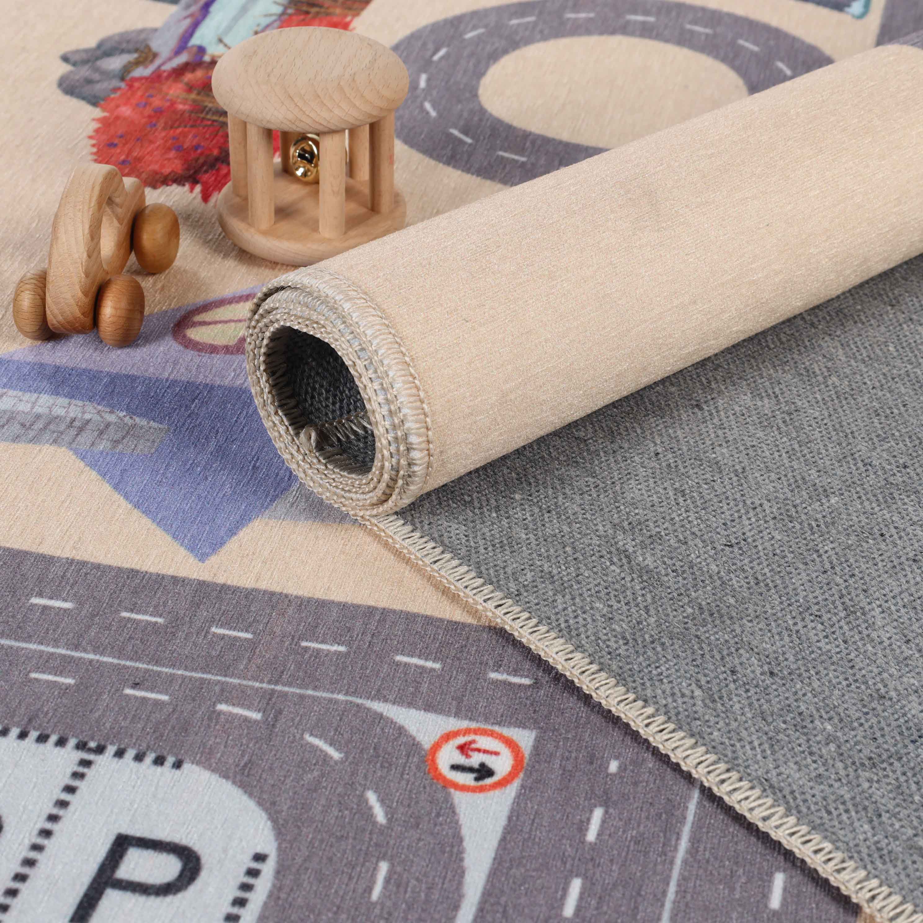 Country Road Non-Slip Kids Playroom Nursery Washable Indoor Area Rug - Omnigoodsstore