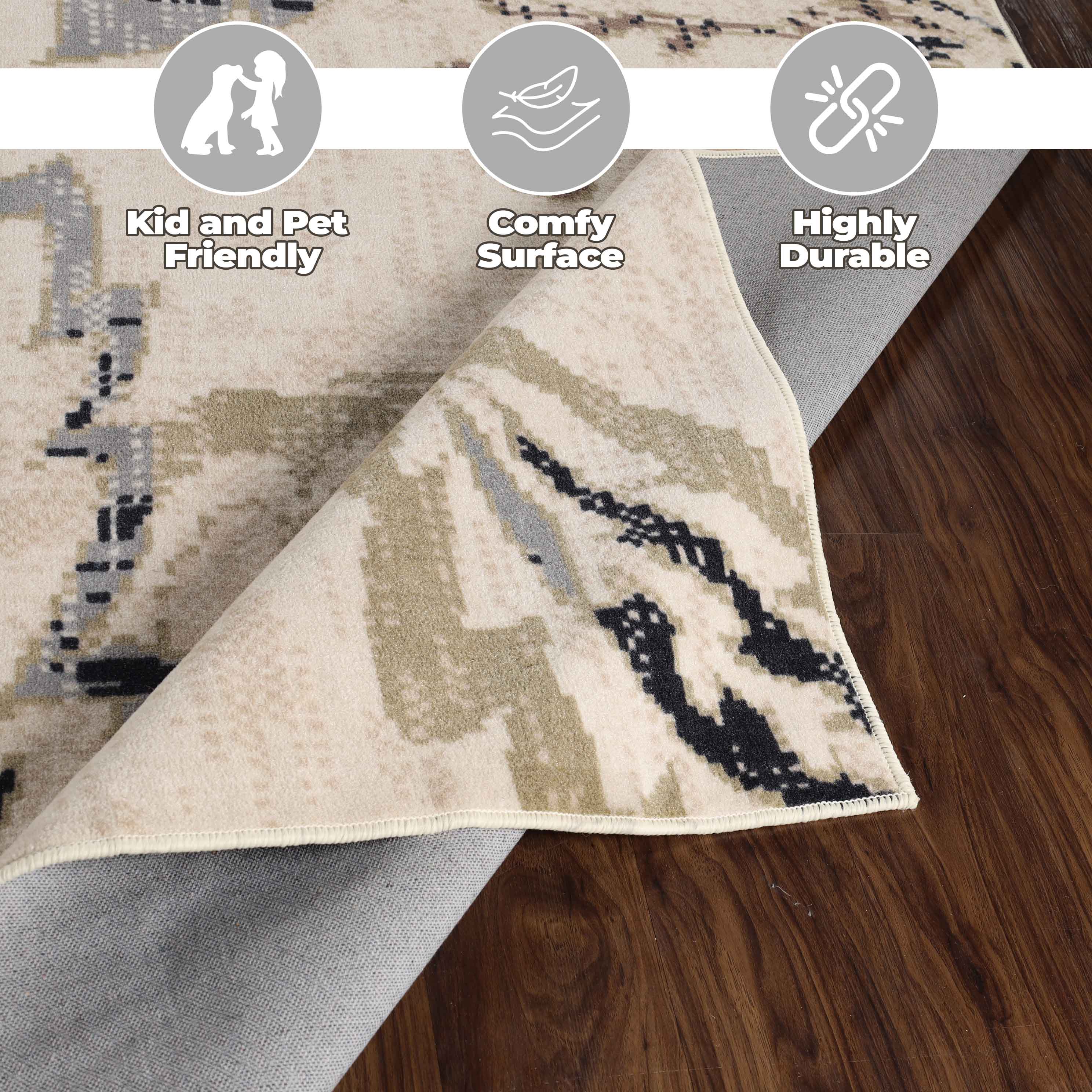 Jacobean Floral Modern Farmhouse Indoor Area Rugs or Runner Rug - Omnigoodsstore