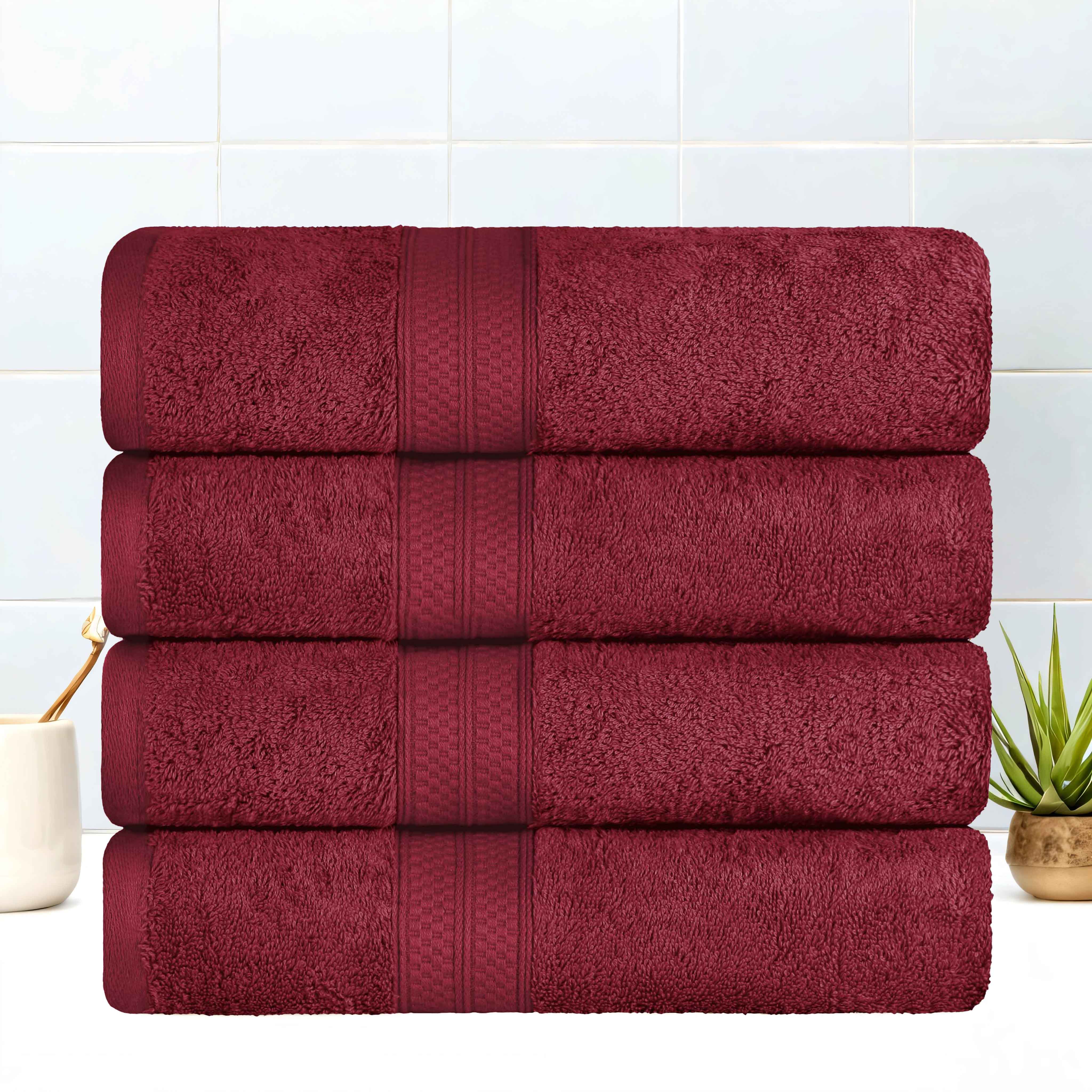 Ultra-Soft Rayon from Bamboo Cotton Blend 4 Piece Bath Towel Set - Omnigoodsstore