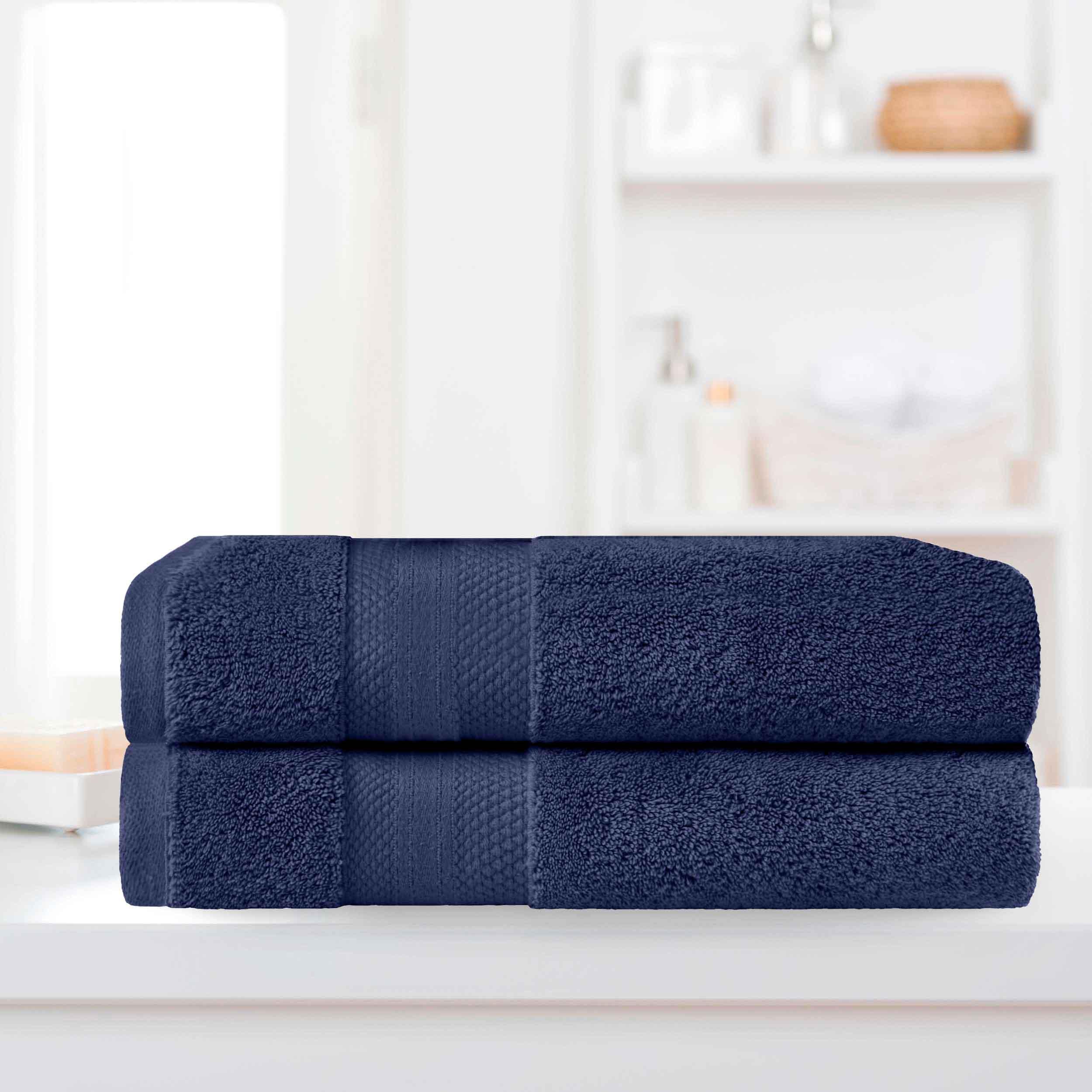 Turkish Cotton Absorbent Ultra-Plush Solid 2 Piece Bath Sheet Set - Omnigoodsstore