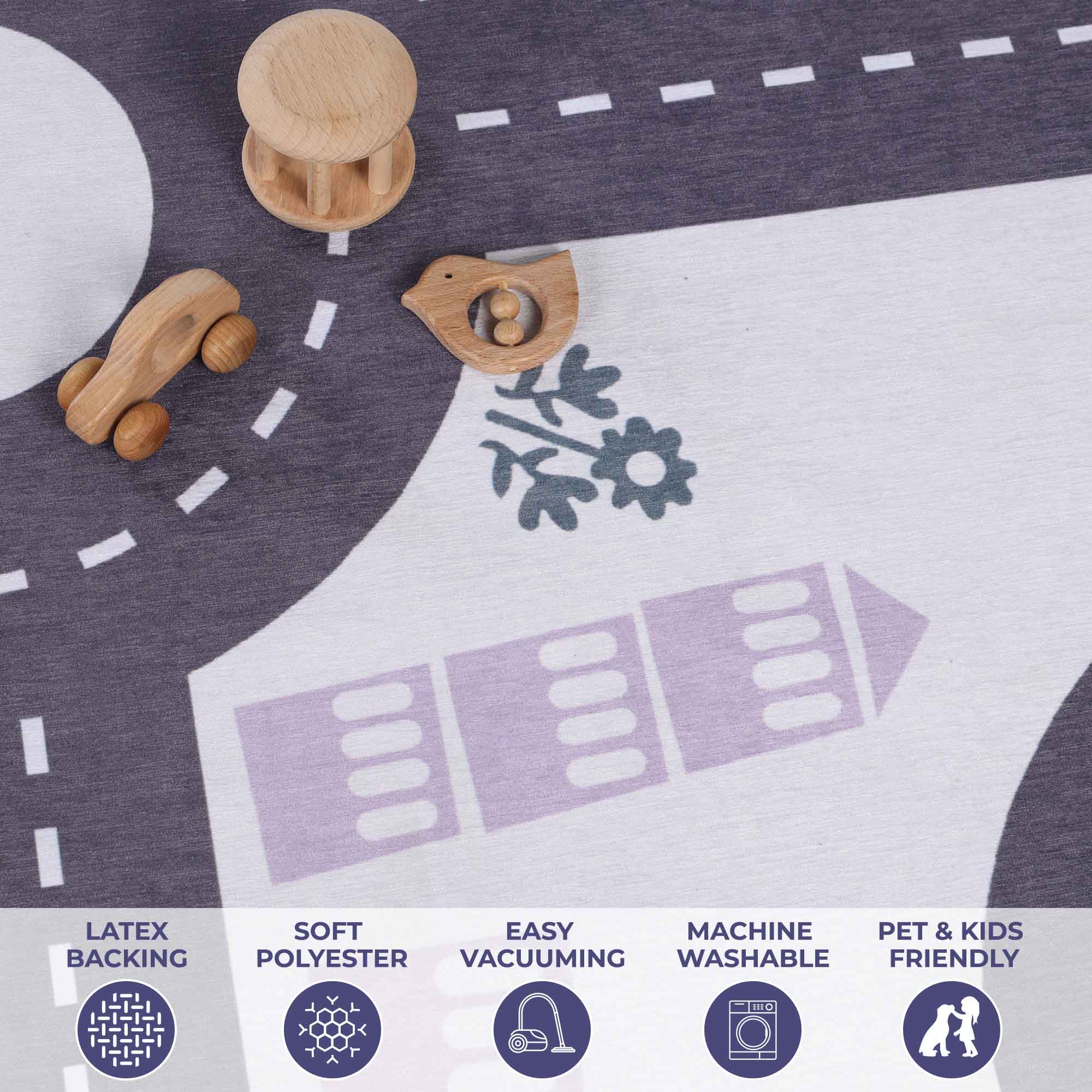 Path Non-Slip Kids Playroom Nursery Washable Indoor Area Rug - Omnigoodsstore