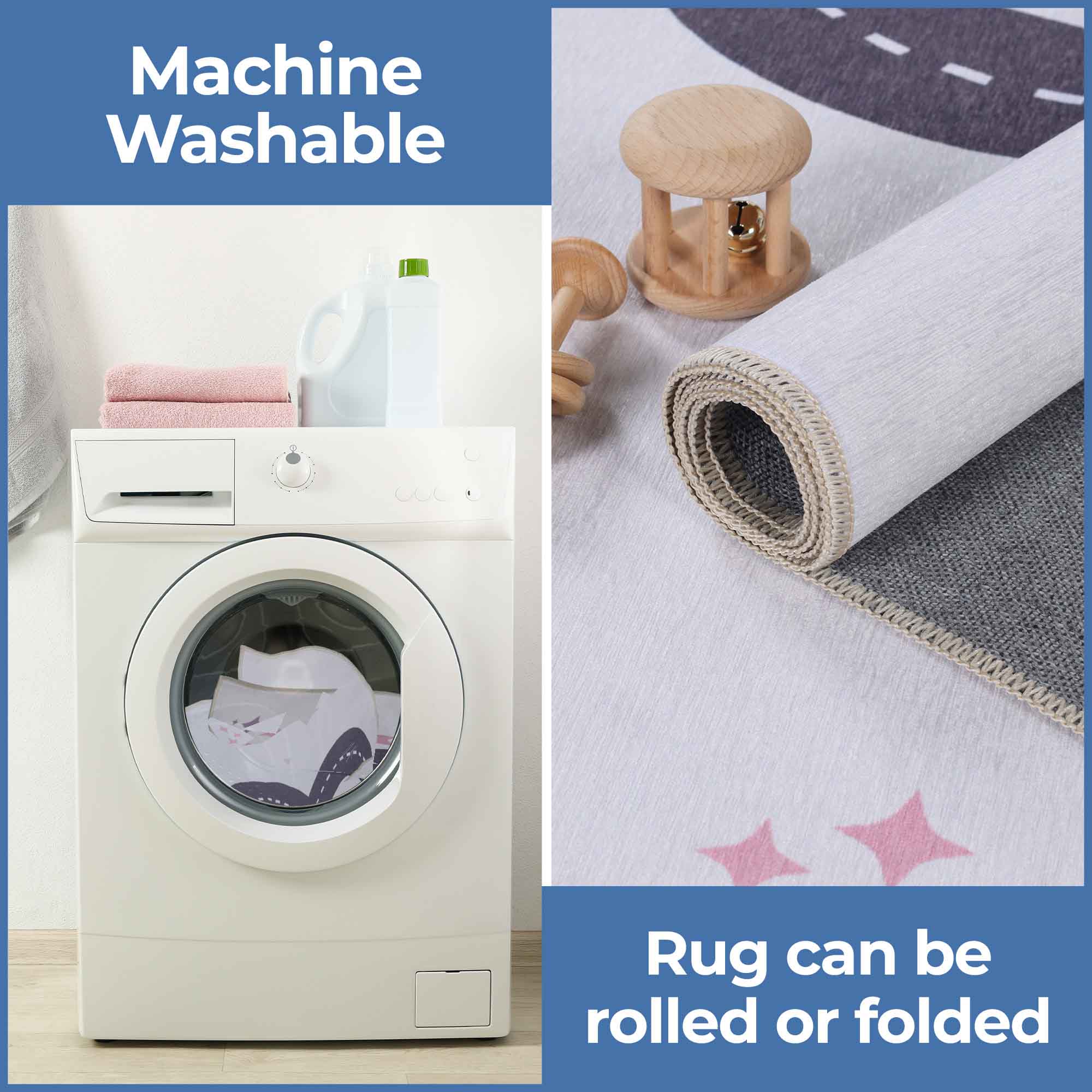 Path Non-Slip Kids Playroom Nursery Washable Indoor Area Rug - Omnigoodsstore