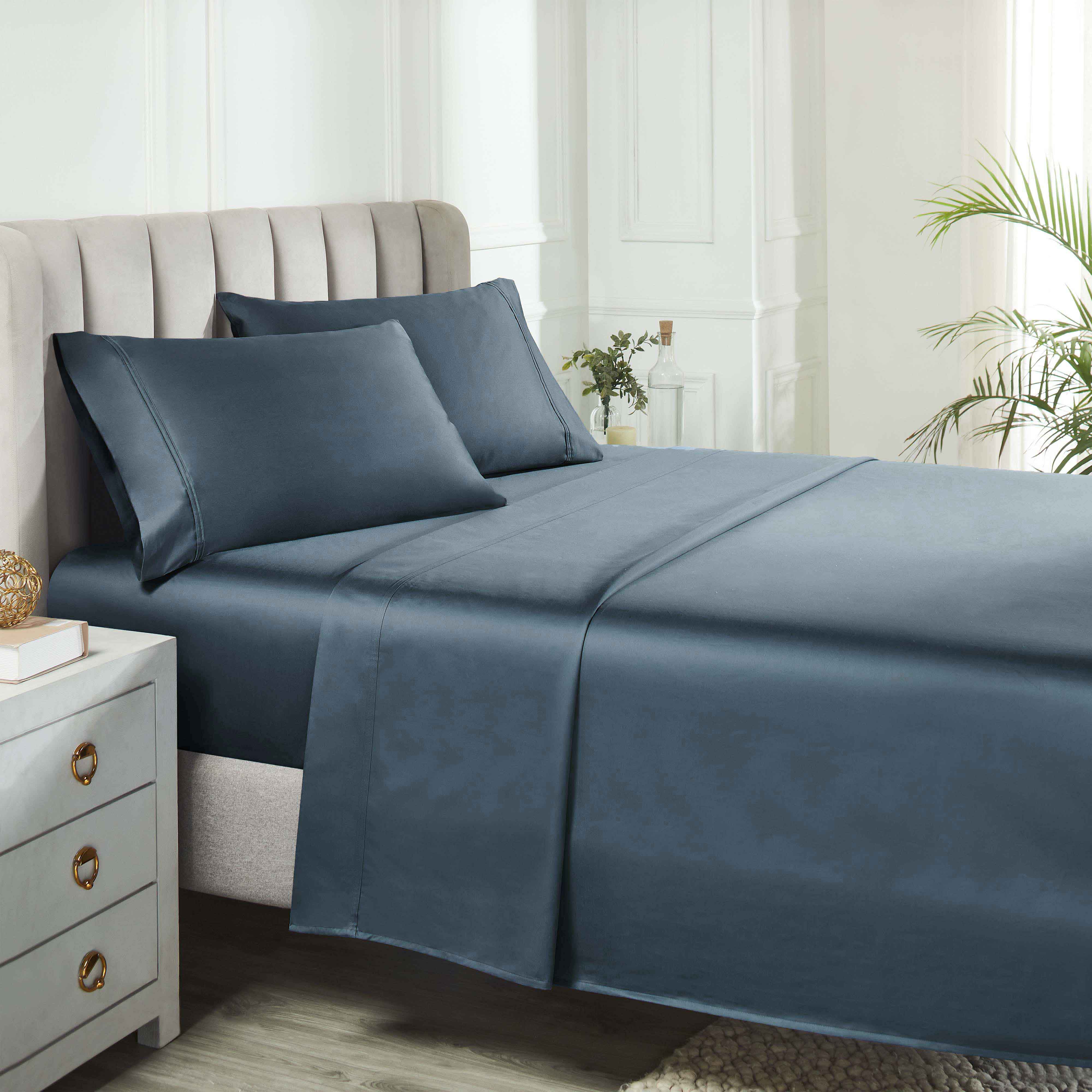 850 Thread Count Cotton Solid Bed Sheet Set - Omnigoodsstore