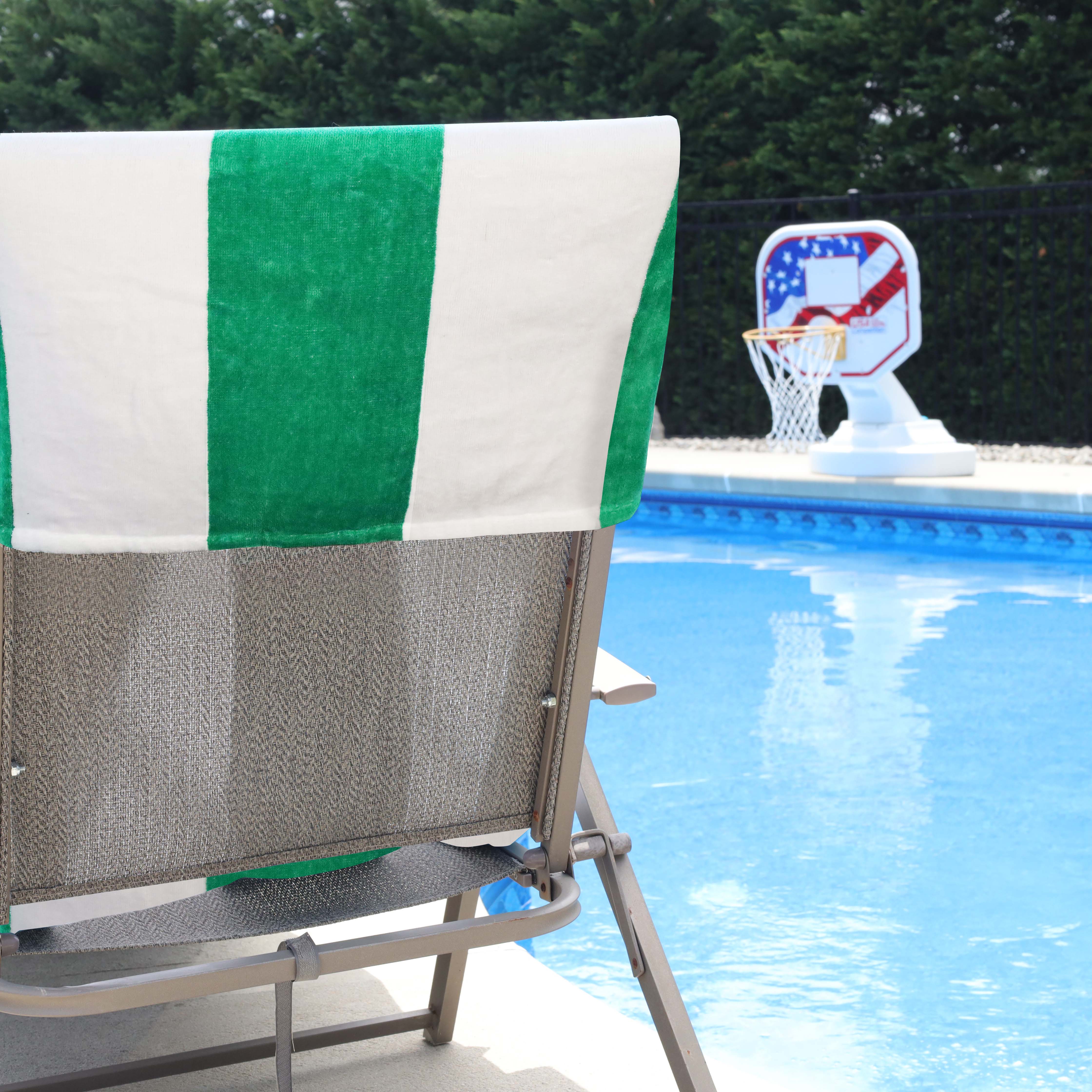 Cotton Standard Size Cabana Stripe Chaise Lounge Chair Cover - Omnigoodsstore