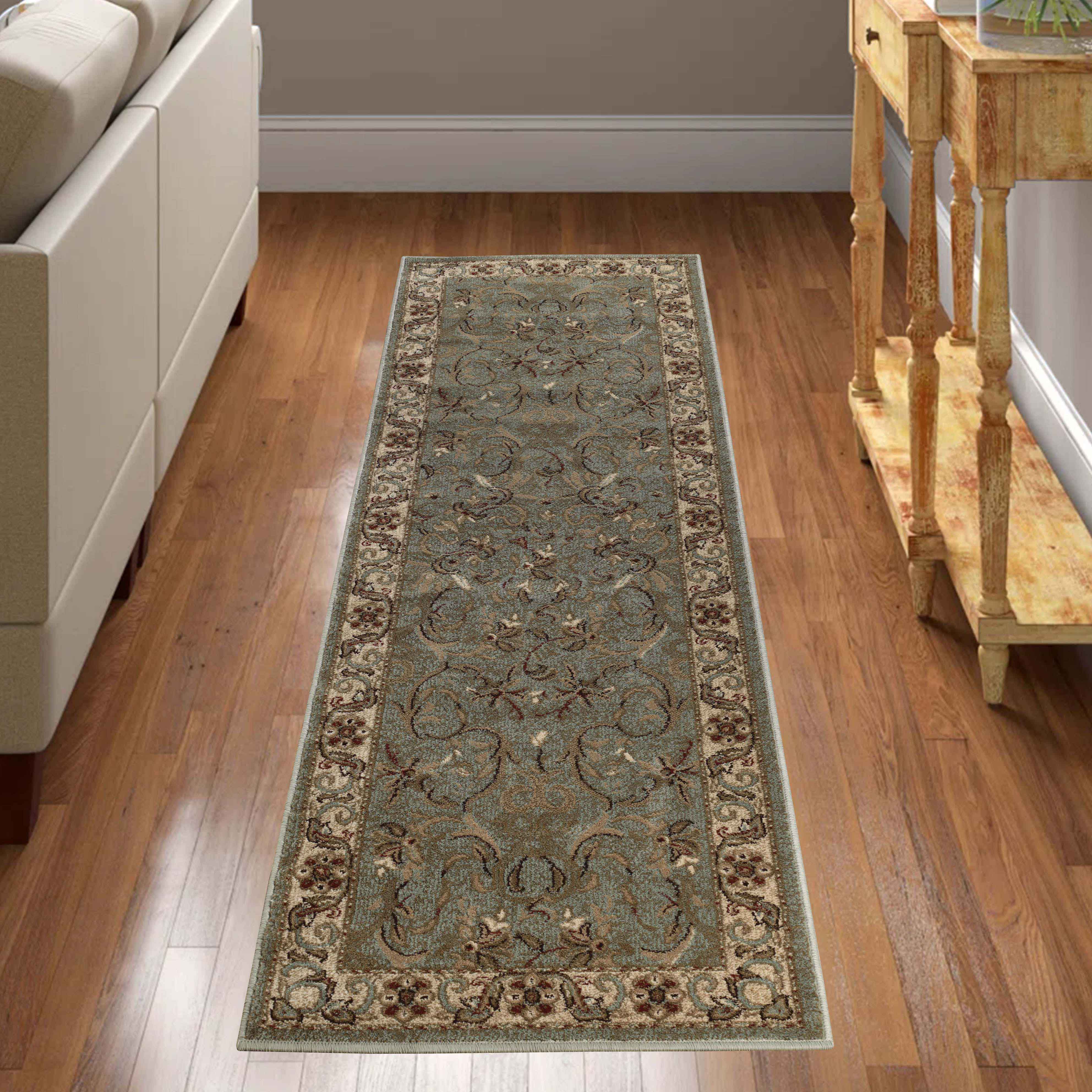 Heritage Traditional Floral Scroll Indoor Area Rug Or Runner Rug - Omnigoodsstore