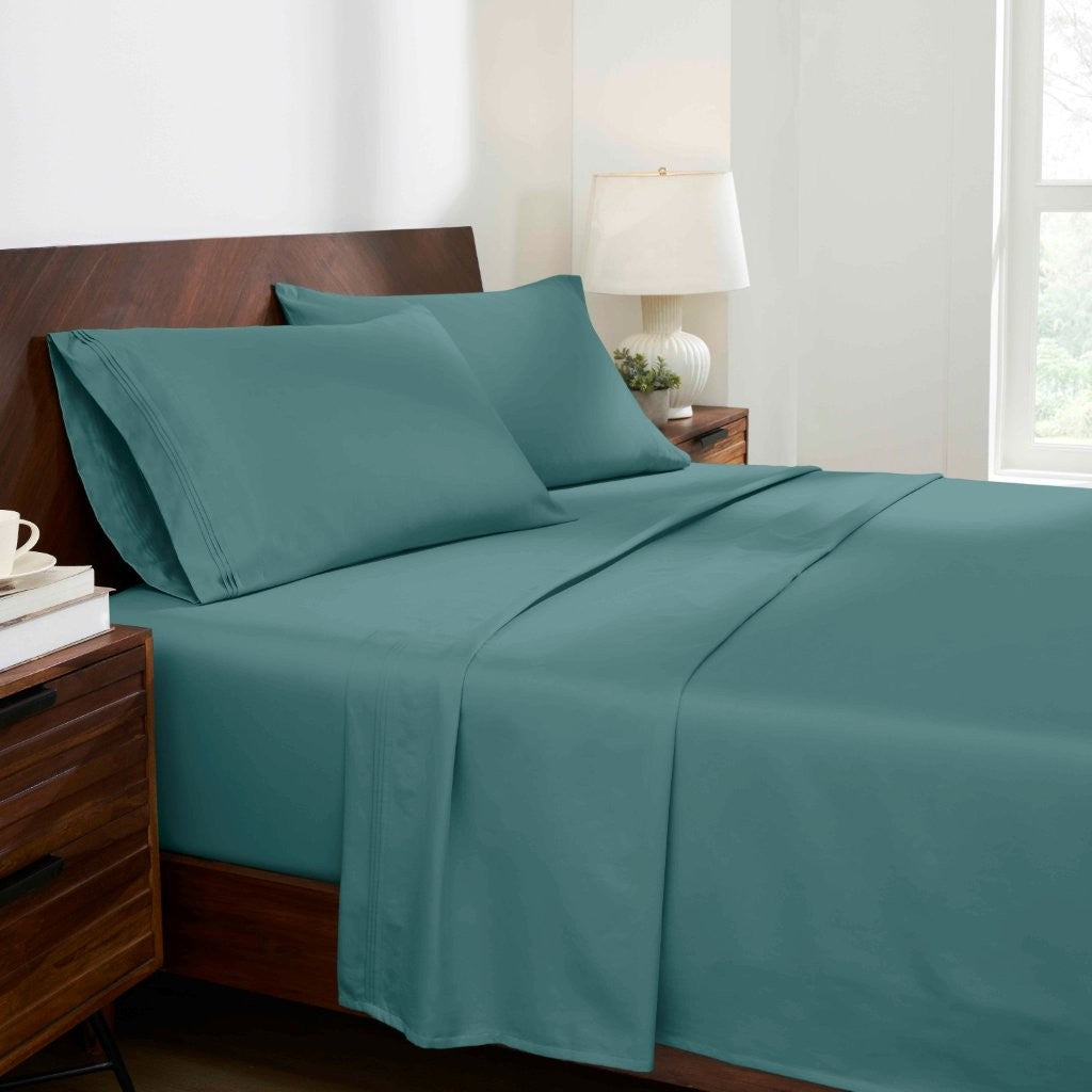 1000 Thread Count Egyptian Cotton Bed Sheet Set Olympic Queen - Omnigoodsstore