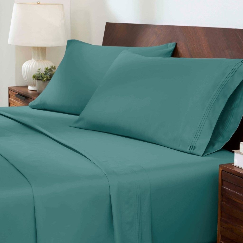 1000 Thread Count Egyptian Cotton Bed Sheet Set Olympic Queen - Omnigoodsstore