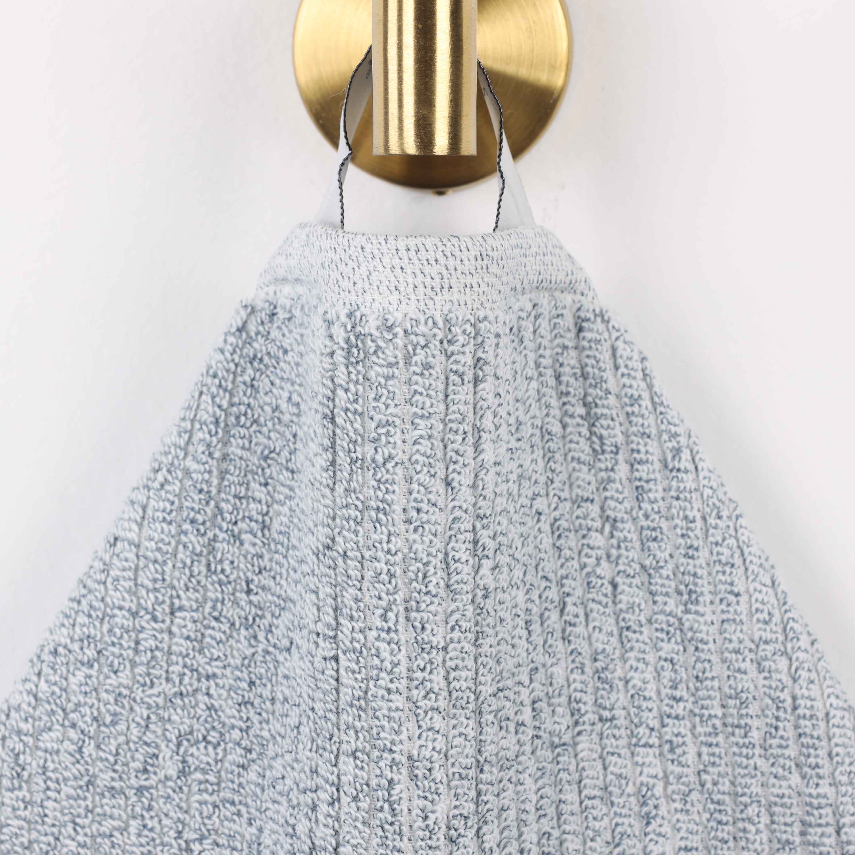 Destin Cotton Blend Solid Ribbed Face Towels Washcloths, Set of 12 - Omnigoodsstore