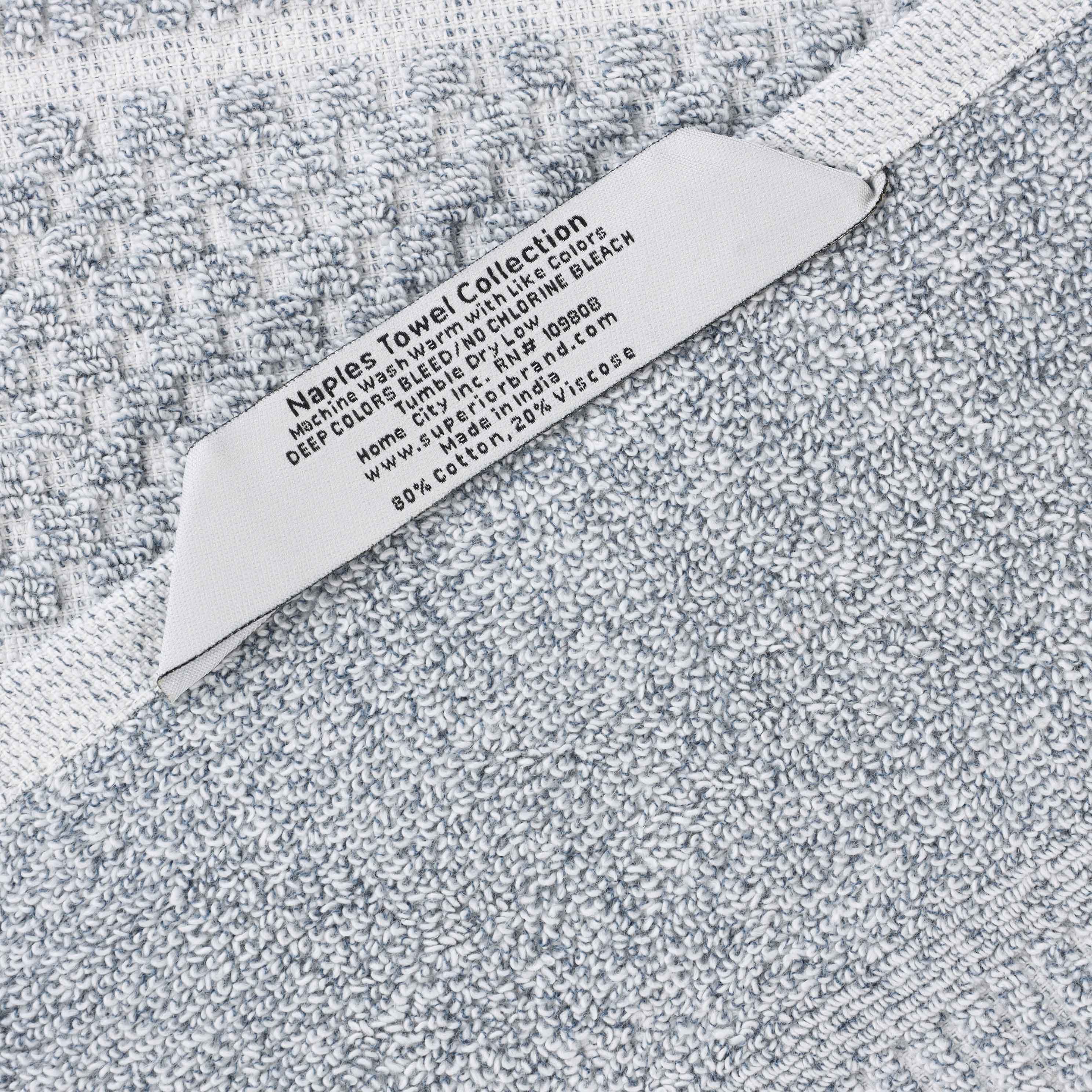 Naples Cotton Blend Checkered and Ribbed Hand Towels, Set of 6 - Omnigoodsstore