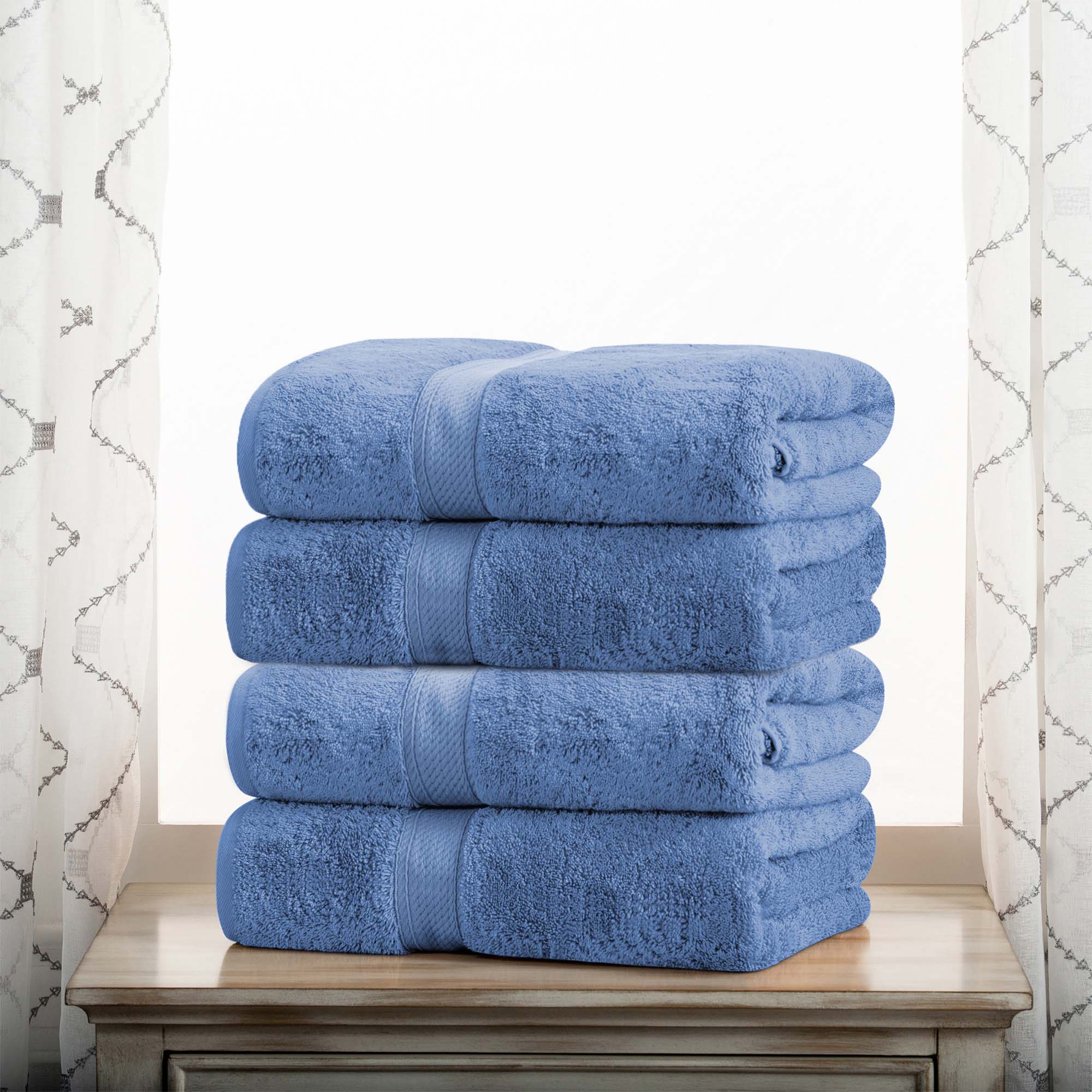 Egyptian Cotton Pile Plush Heavyweight Soft 4 Piece Bath Towel Set - Omnigoodsstore