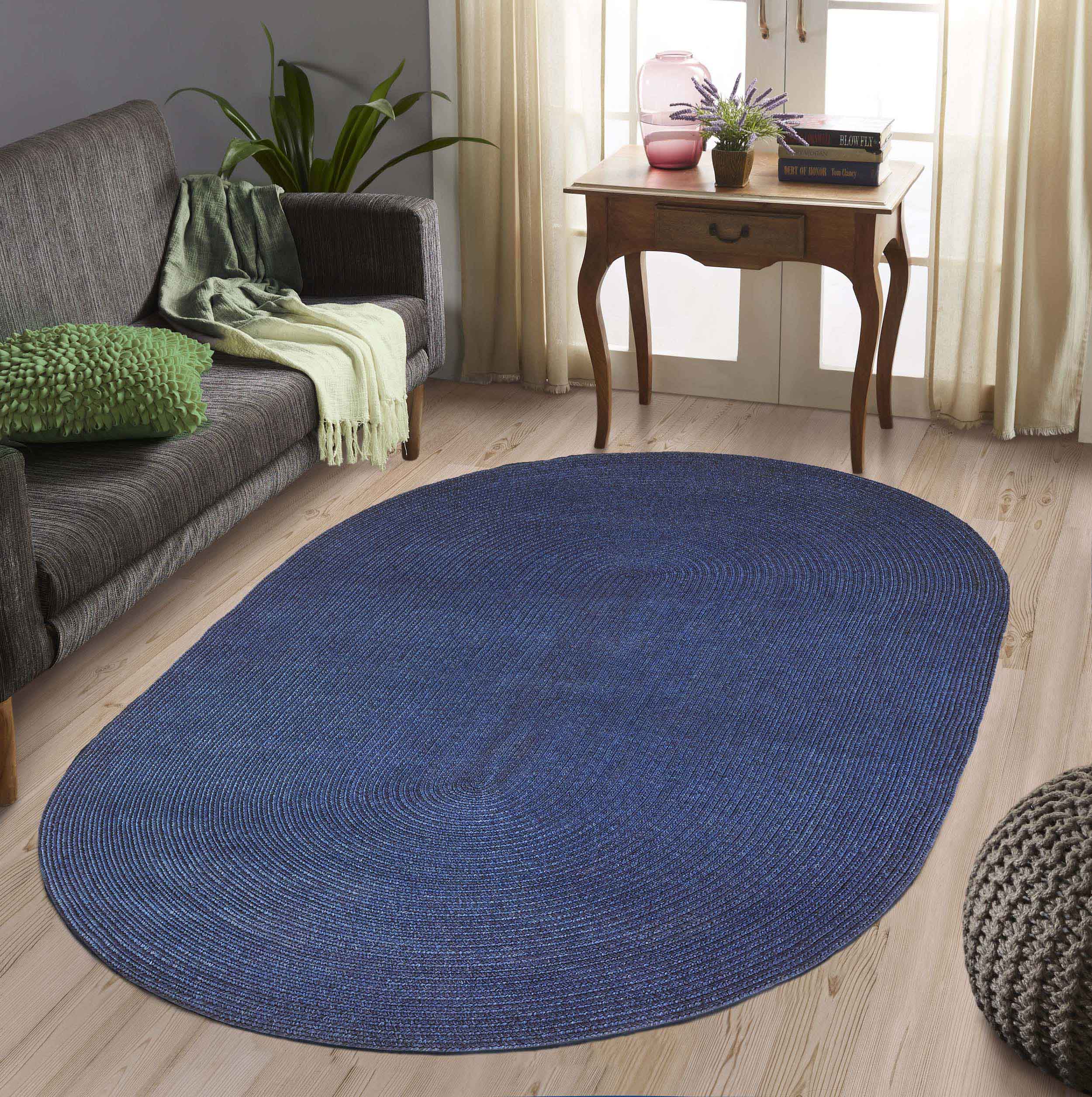 Classic Braided Area Rug Indoor Outdoor Rugs Oval - Omnigoodsstore