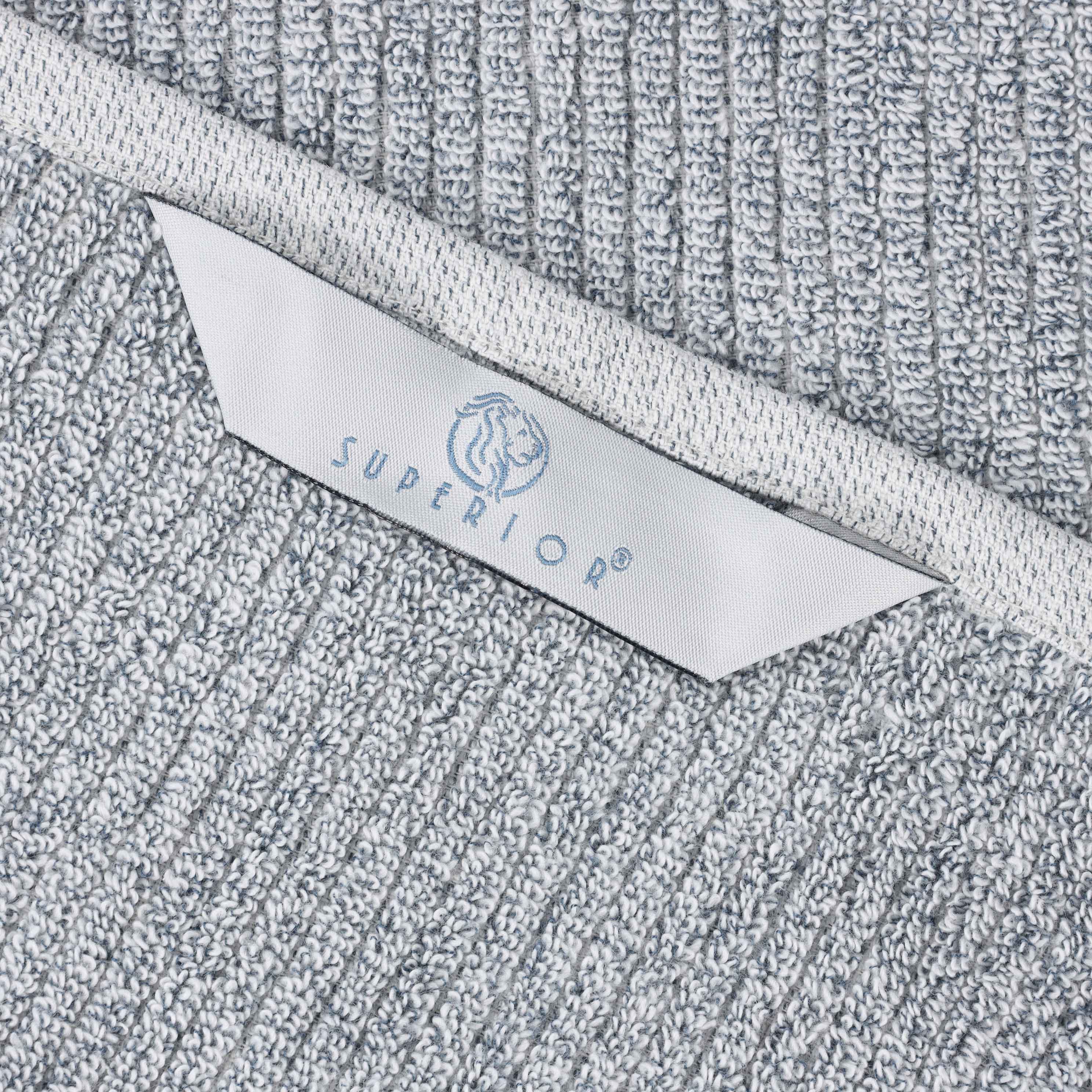 Destin Cotton Blend Solid Ribbed Face Towels Washcloths, Set of 12 - Omnigoodsstore