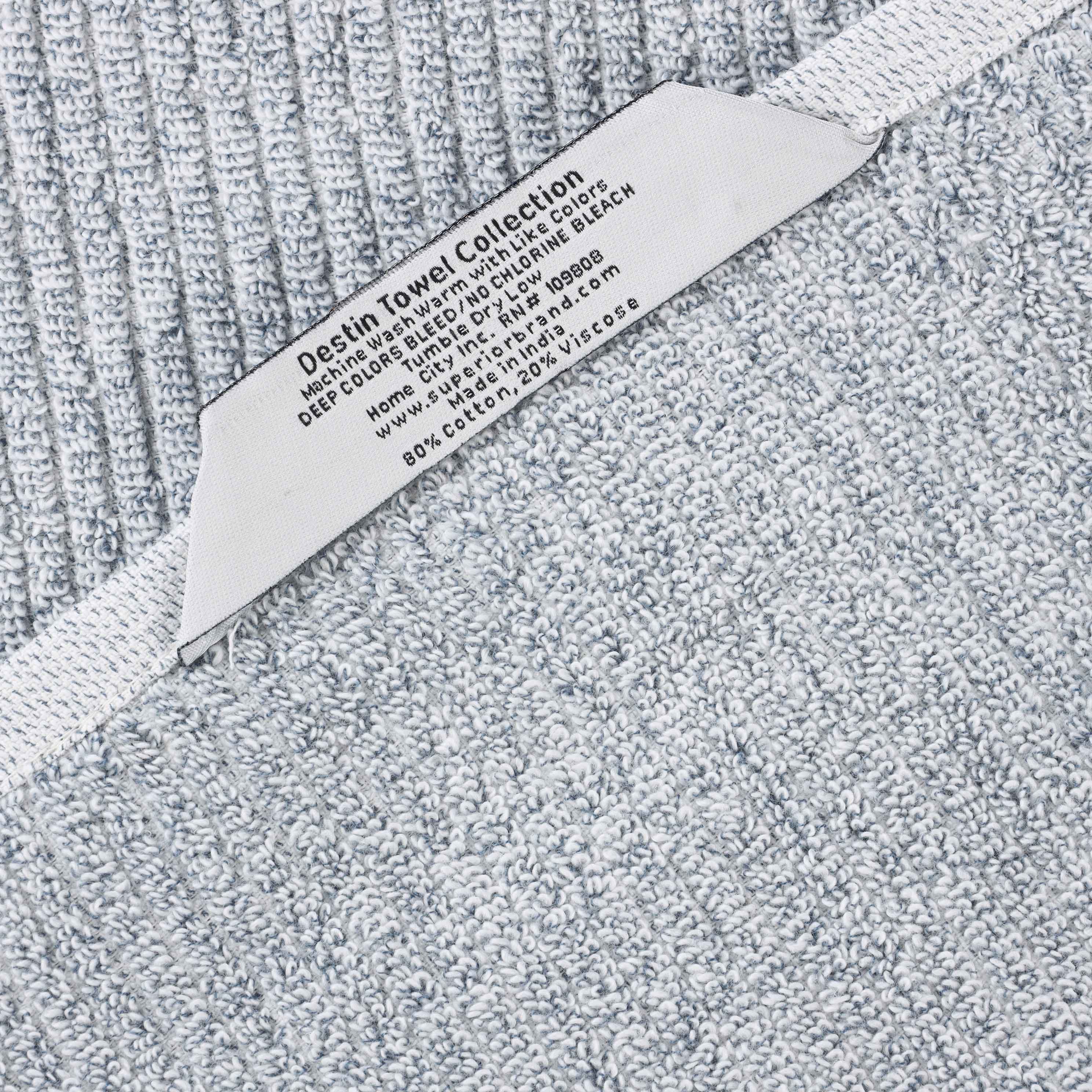 Destin Cotton Blend Solid Ribbed Face Towels Washcloths, Set of 12 - Omnigoodsstore