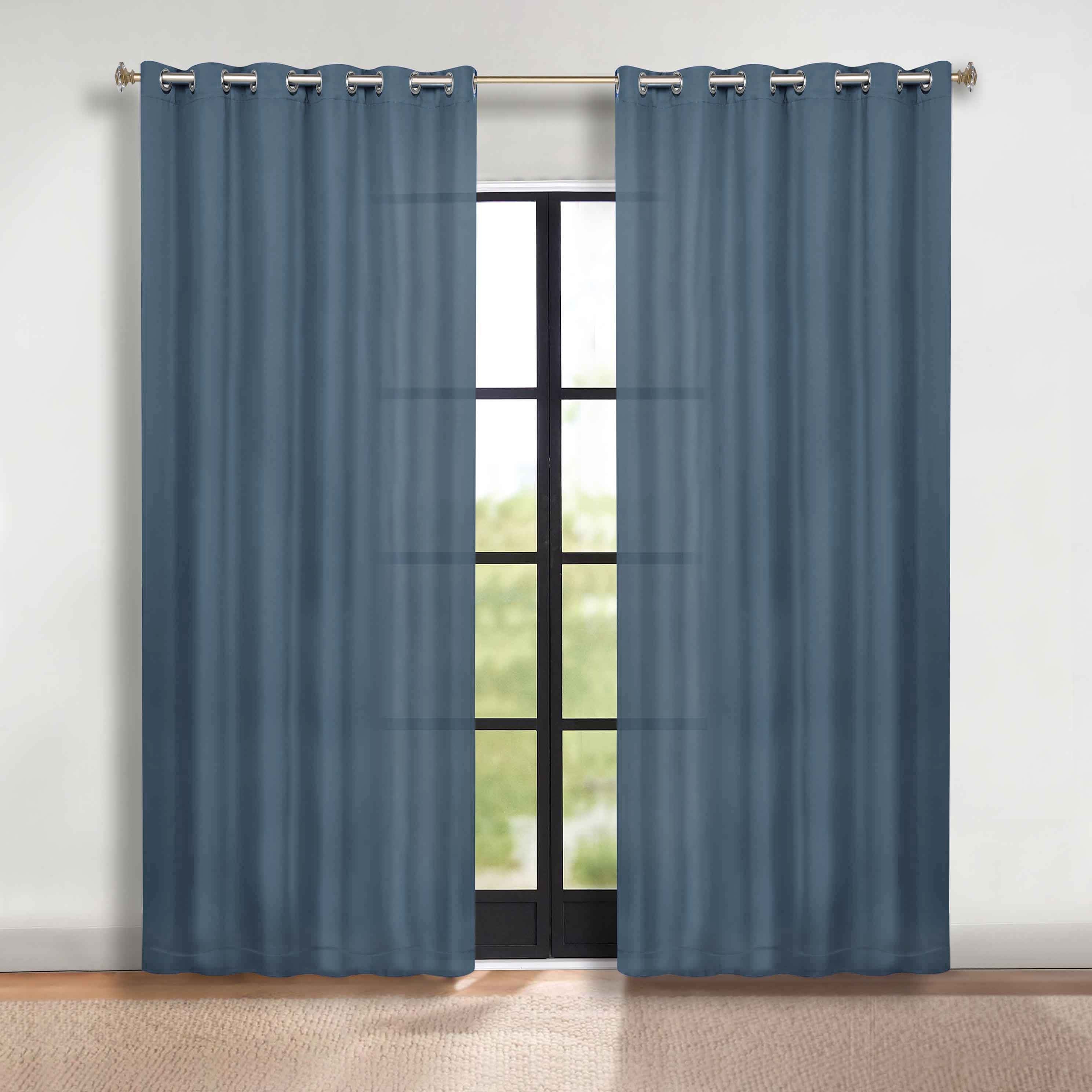 Solid Machine Washable Room Darkening Blackout Curtains, Set of 2 - Omnigoodsstore