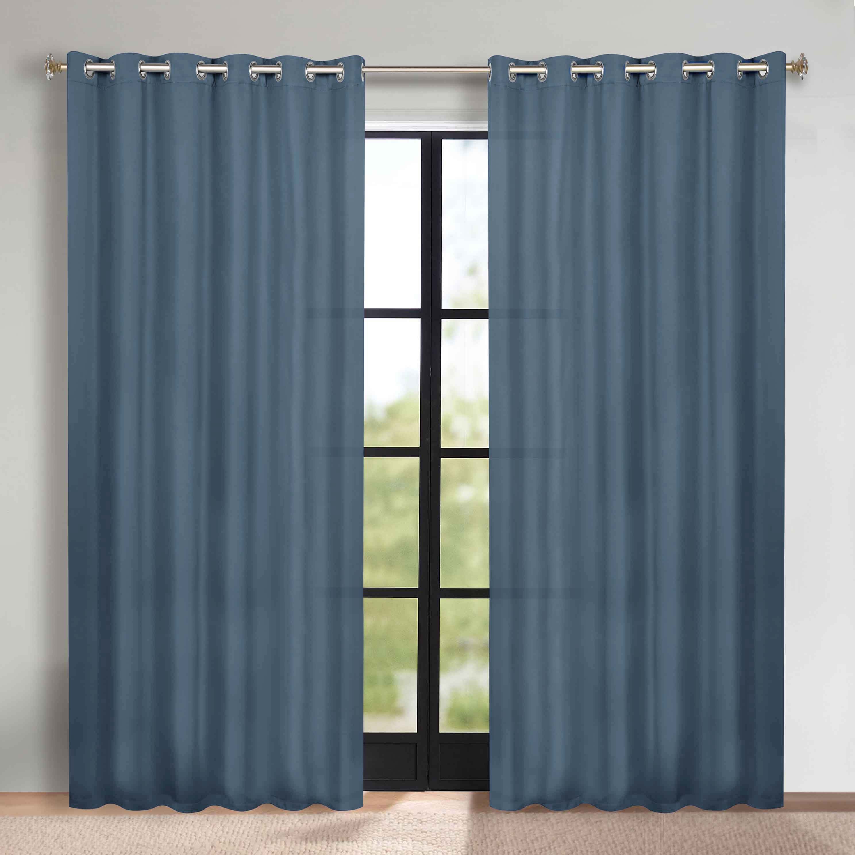 Solid Machine Washable Room Darkening Blackout Curtains, Set of 2 - Omnigoodsstore