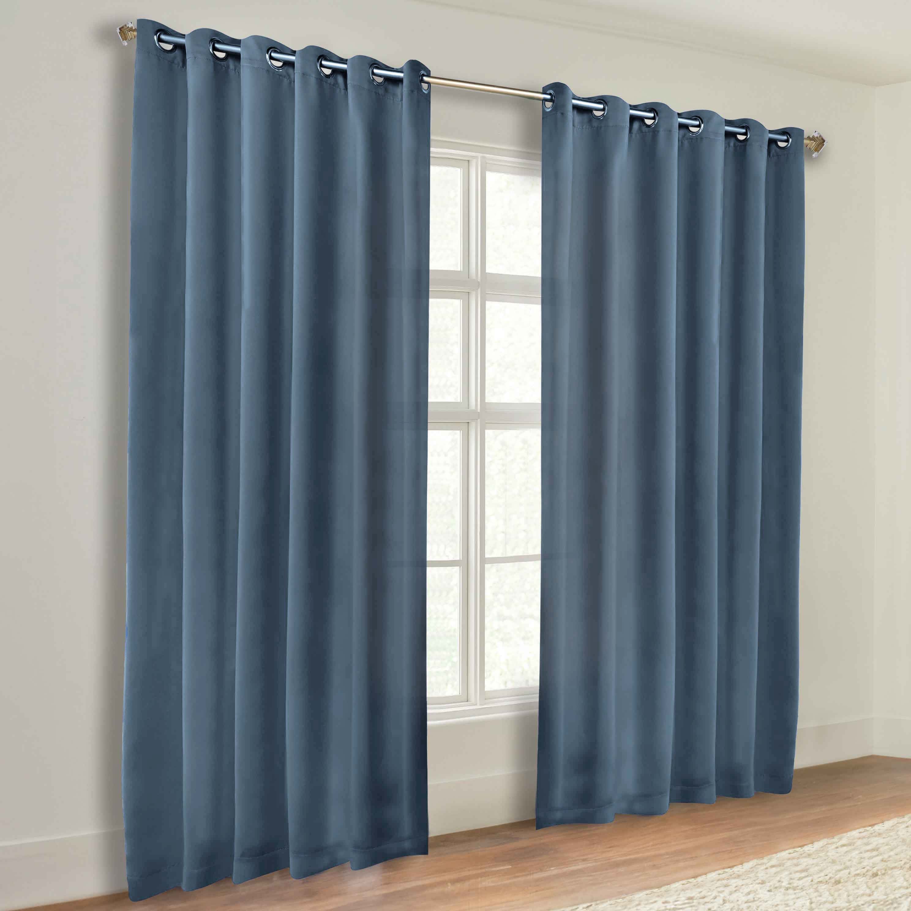 Solid Machine Washable Room Darkening Blackout Curtains, Set of 2 - Omnigoodsstore