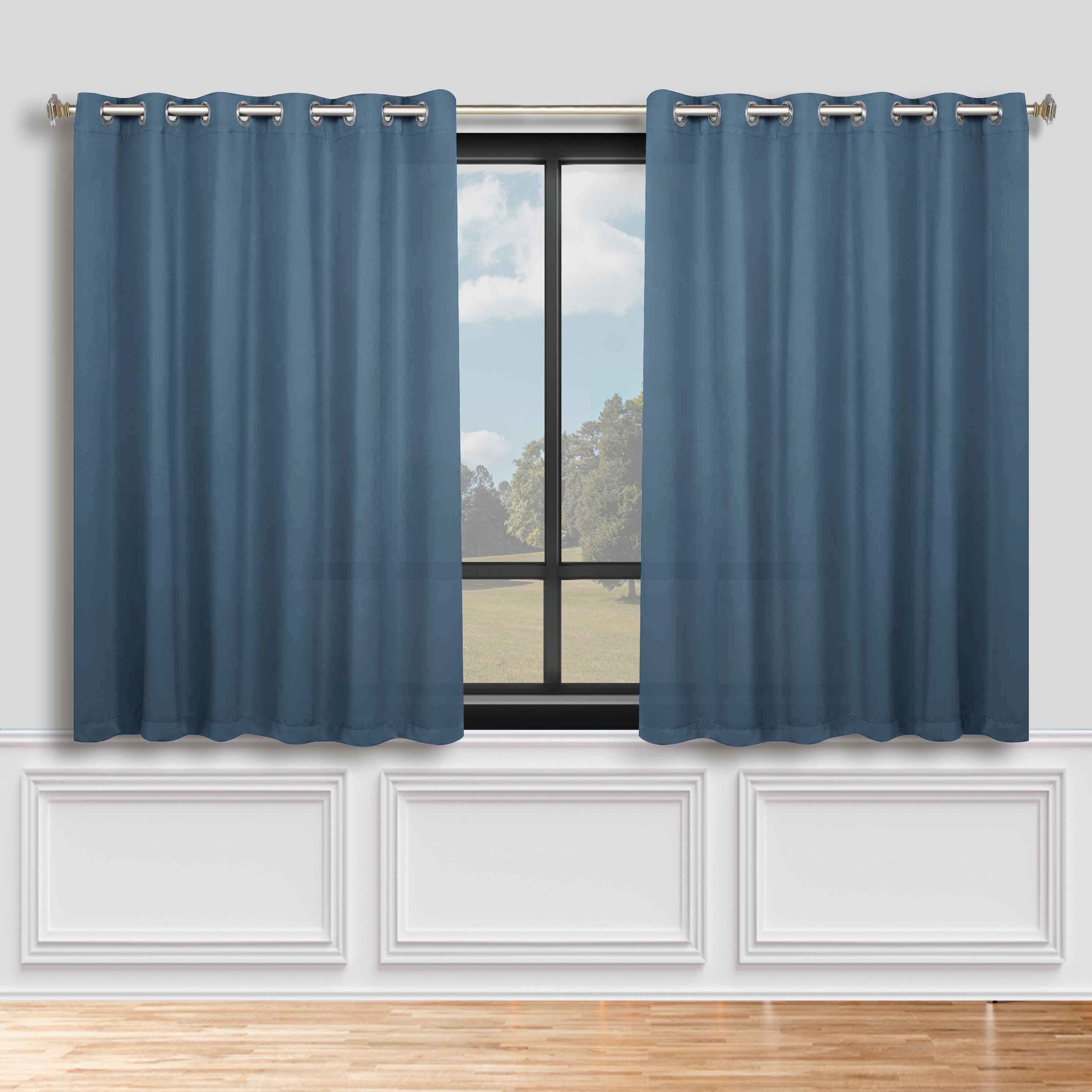 Solid Machine Washable Room Darkening Blackout Curtains, Set of 2 - Omnigoodsstore