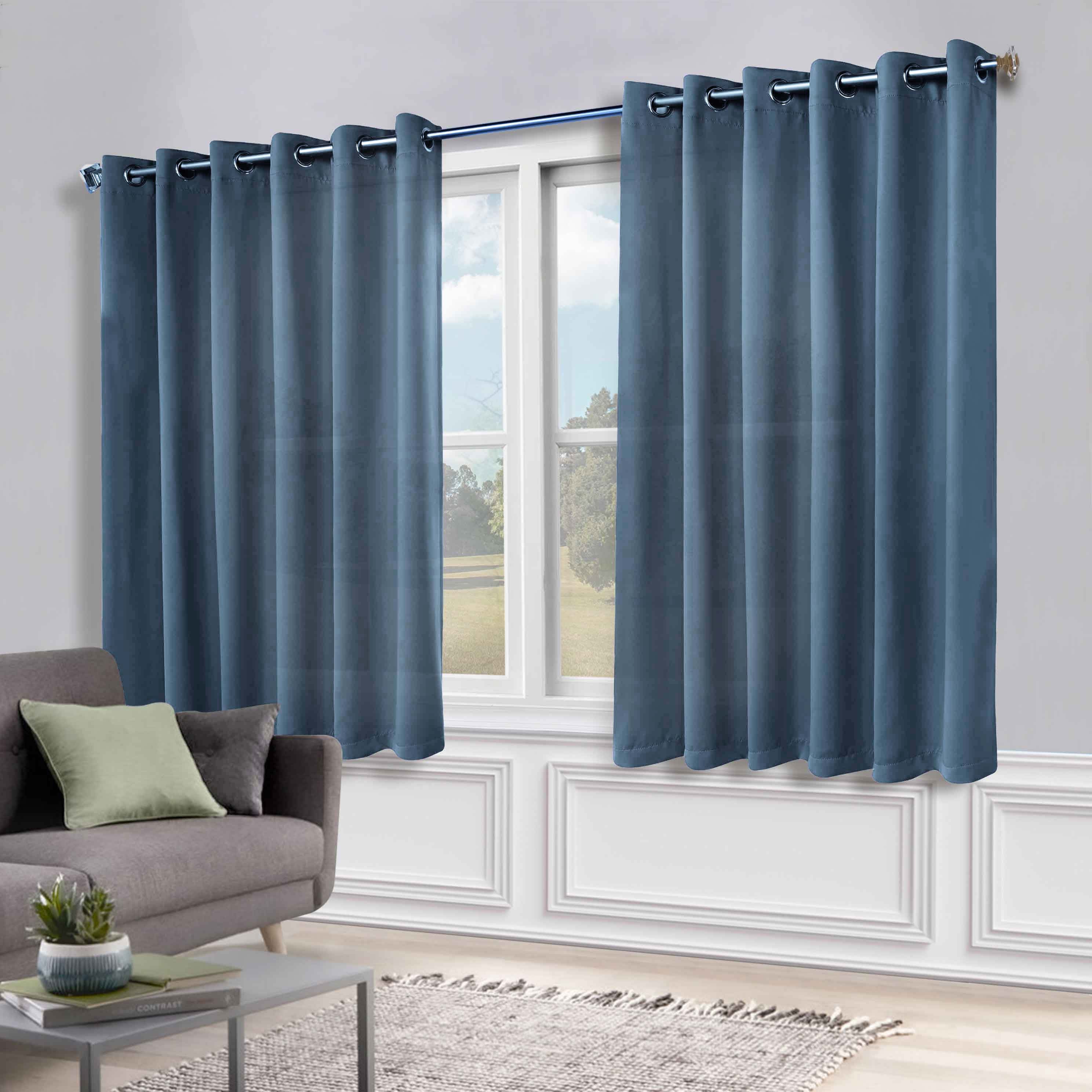 Solid Machine Washable Room Darkening Blackout Curtains, Set of 2 - Omnigoodsstore
