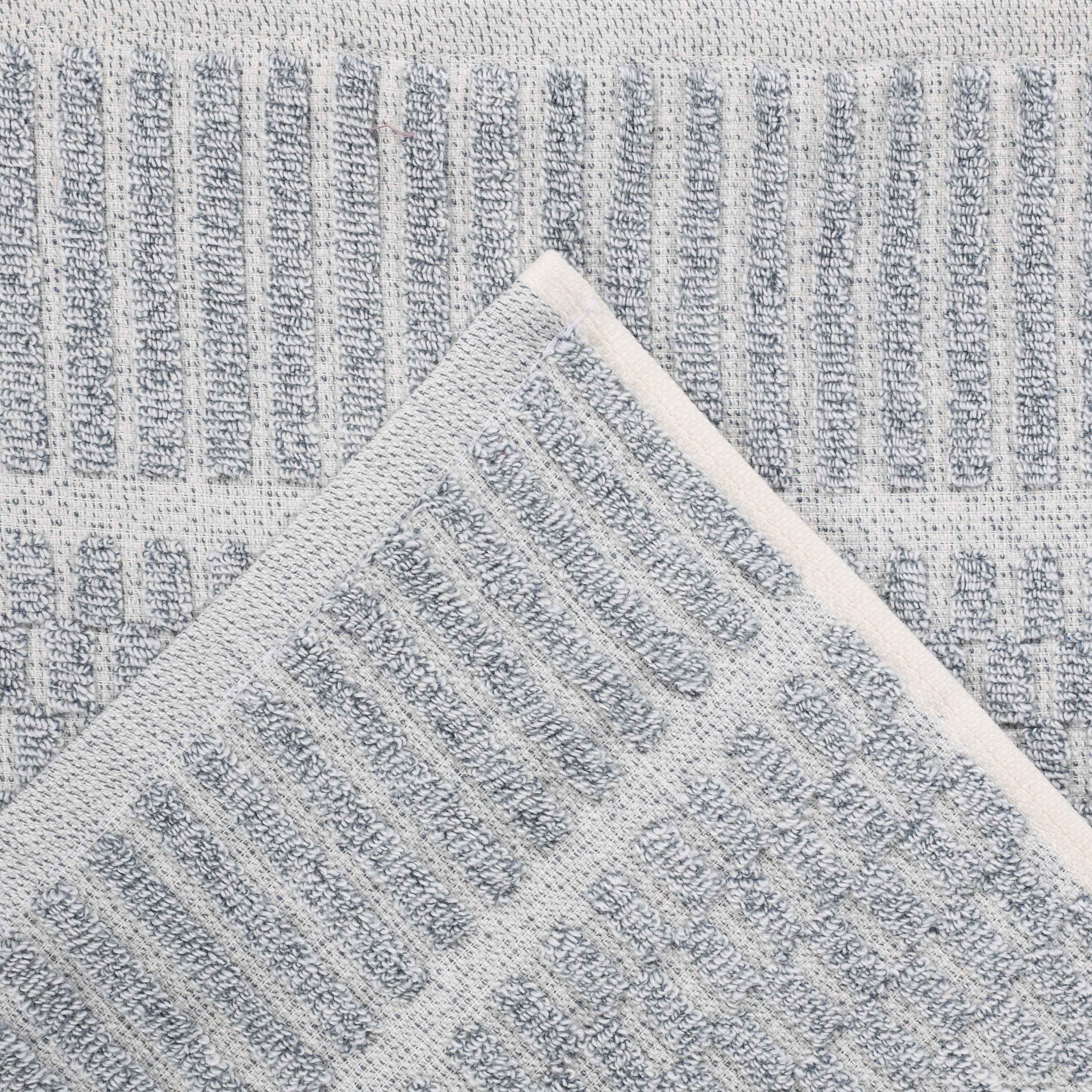 Juno Cotton Blend Medium Weight Checkered Border Face Towel Set of 12 - Omnigoodsstore