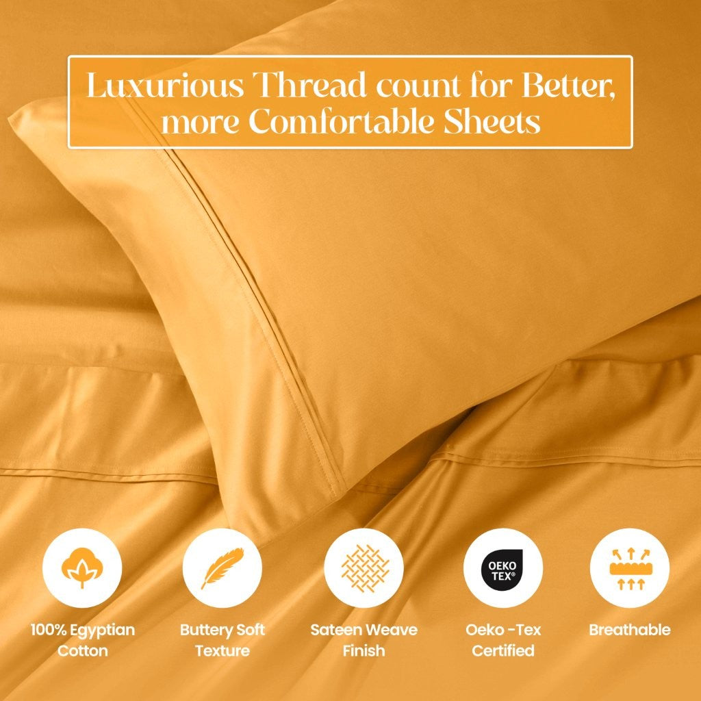1200 Thread Count Egyptian Cotton Deep Pocket Sheet Set - Omnigoodsstore