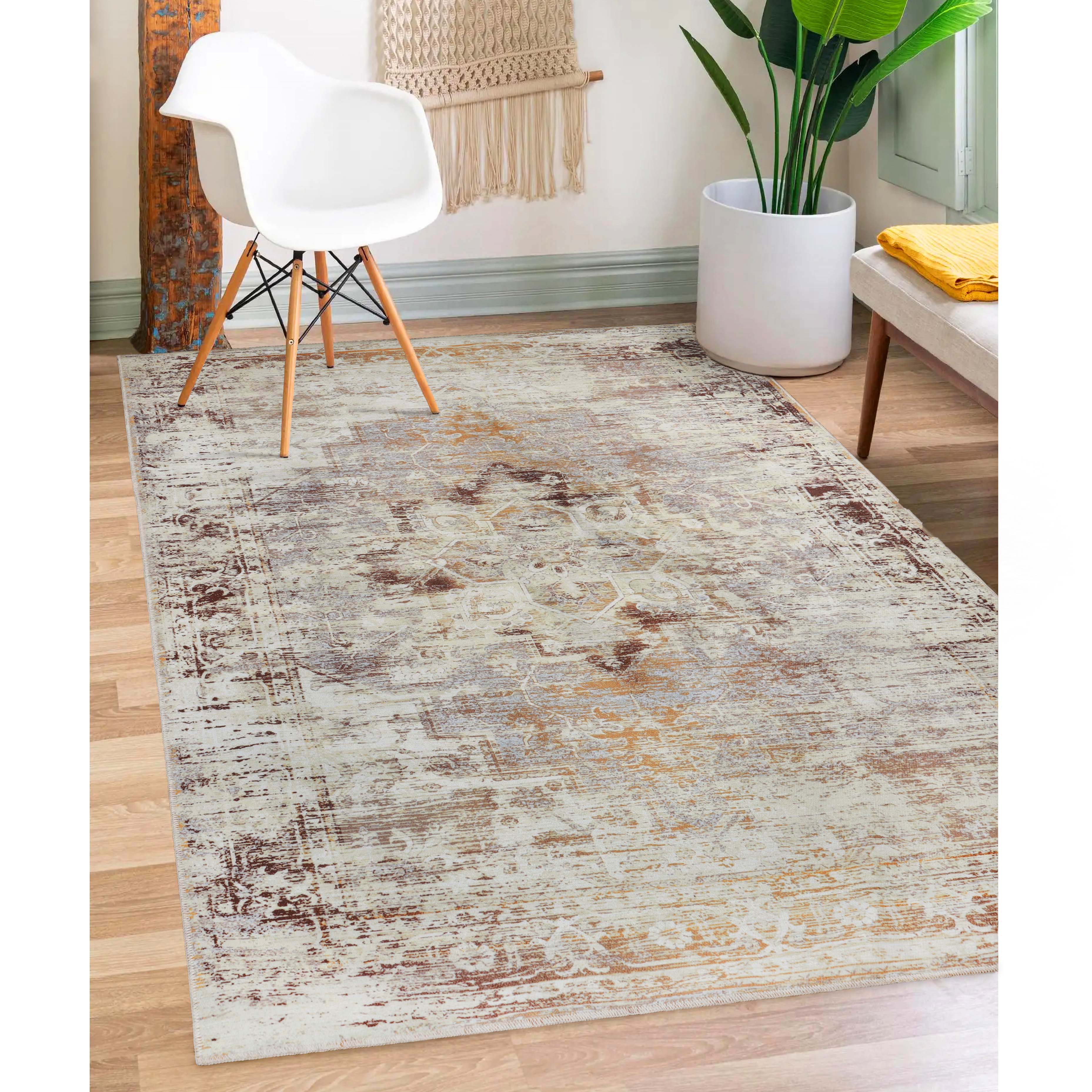 Dove Rustic Machine Washable Indoor Area Rug or Runner Rug - Omnigoodsstore