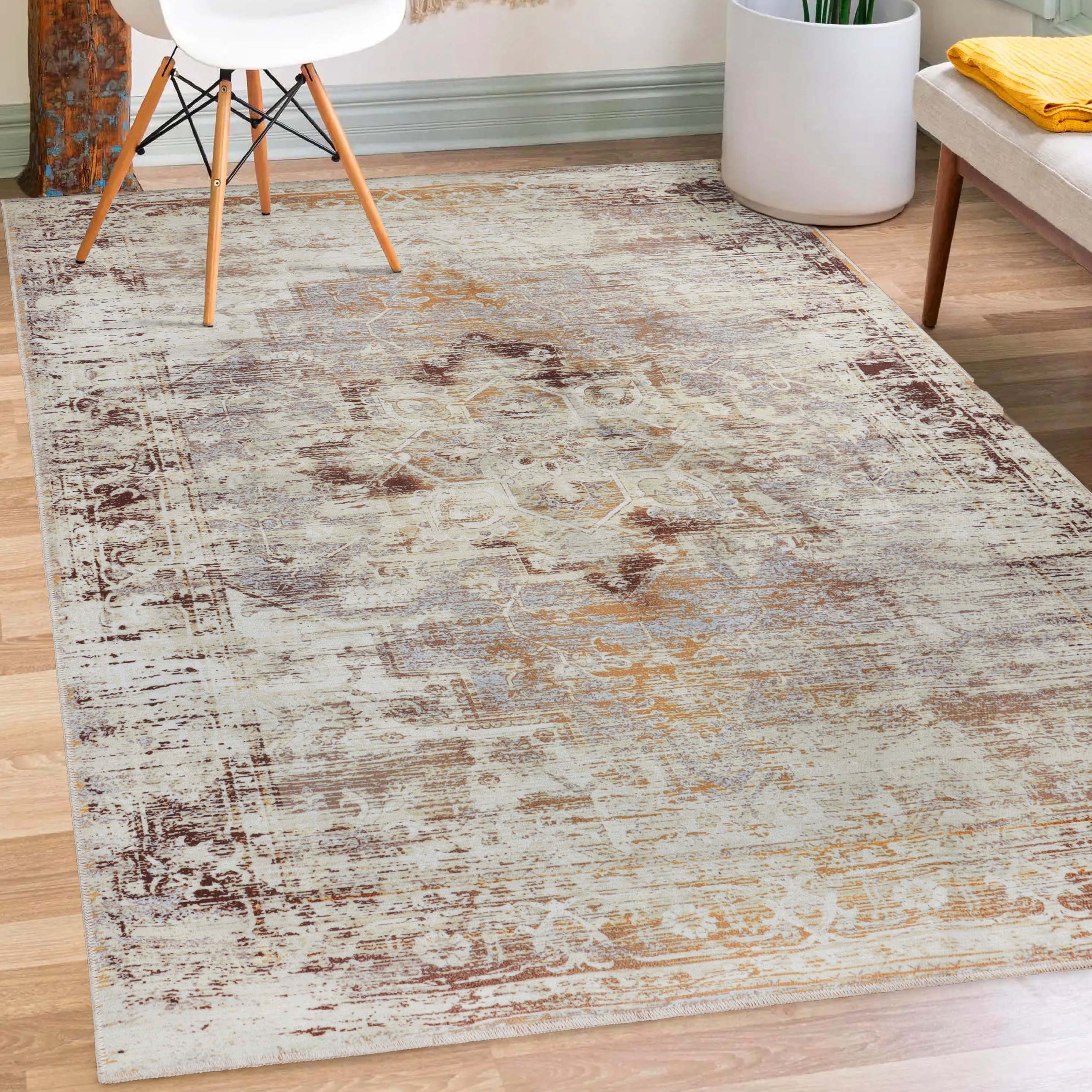 Dove Rustic Machine Washable Indoor Area Rug or Runner Rug - Omnigoodsstore