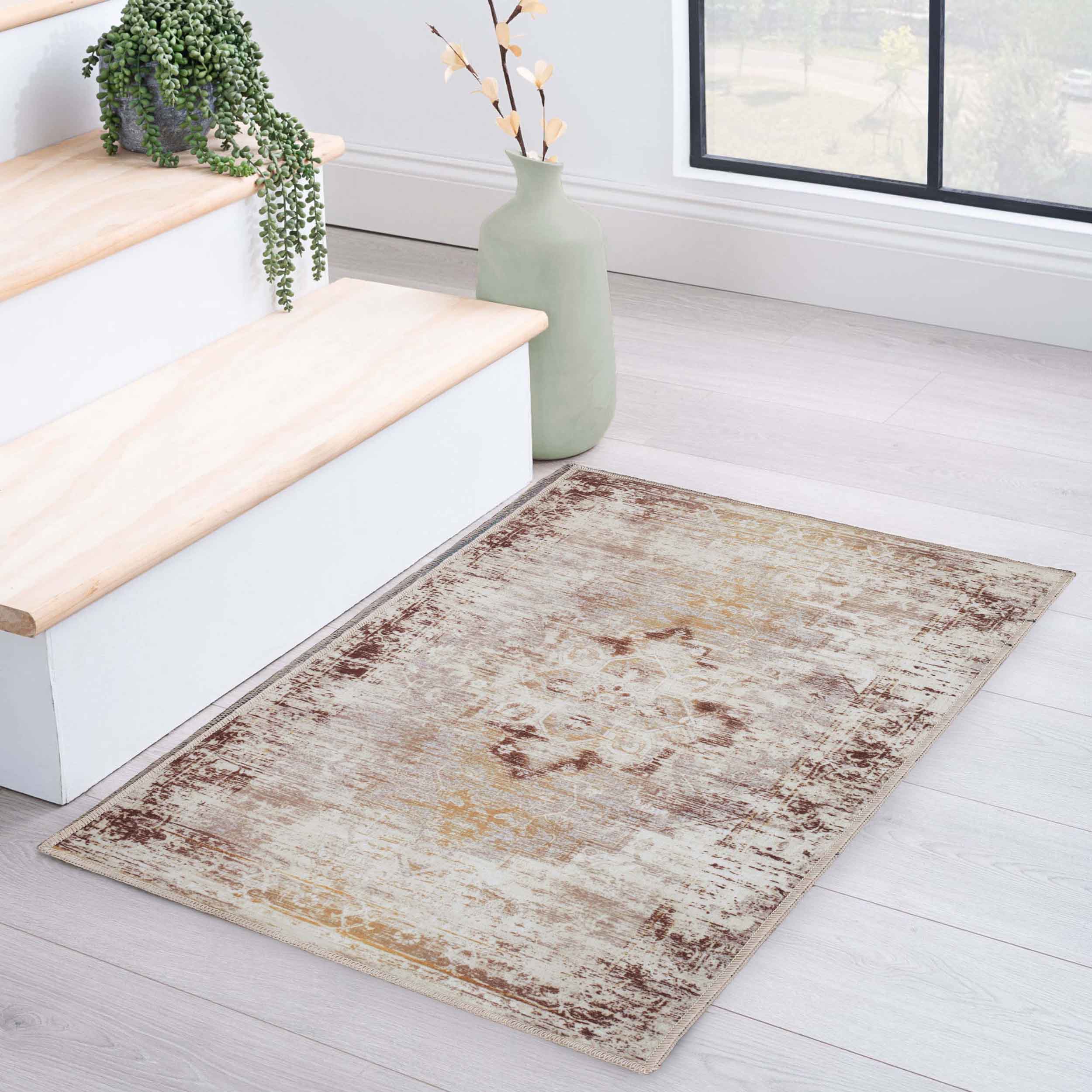 Dove Rustic Machine Washable Indoor Area Rug or Runner Rug - Omnigoodsstore