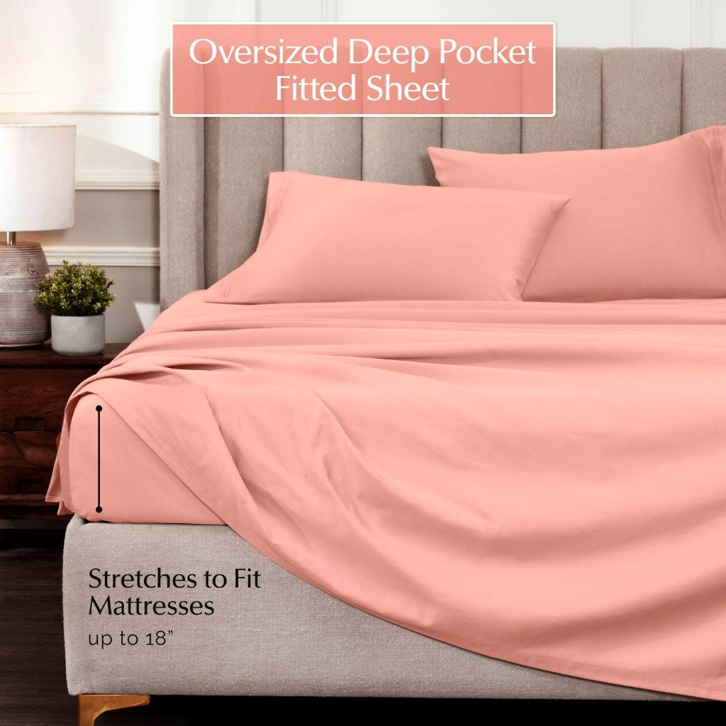 1000 Thread Count Egyptian Cotton Bed Sheet Set Olympic Queen - Omnigoodsstore