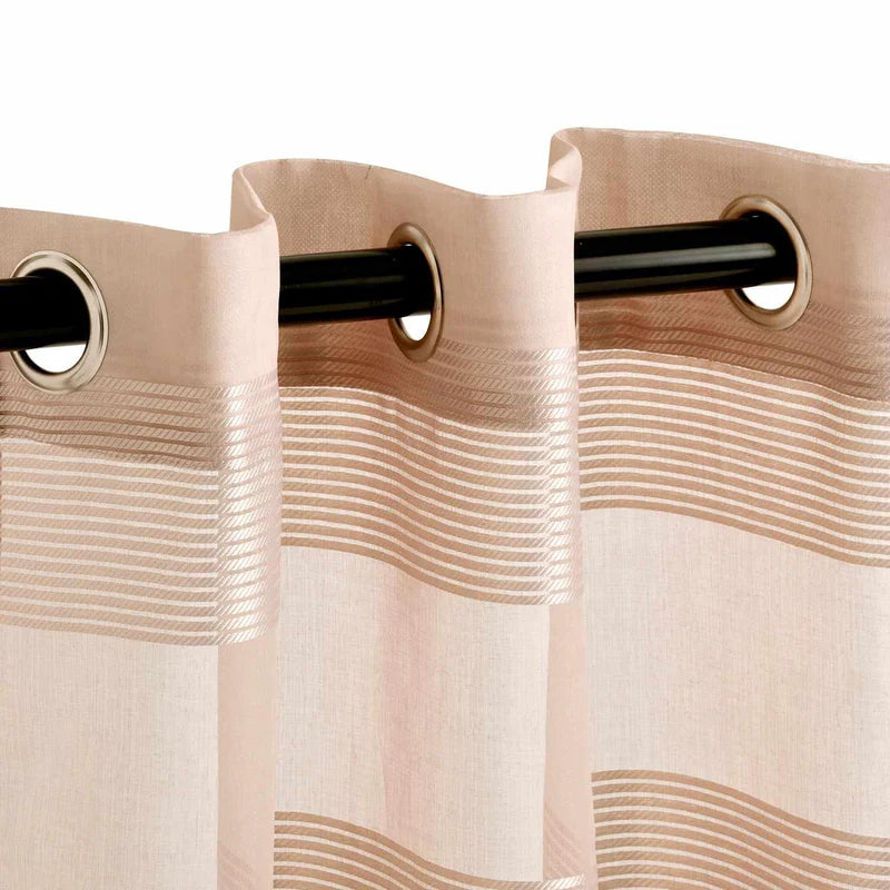 Dalisto Rope Textured Sheer Curtain Set of 2 with Grommet Top Header - Omnigoodsstore