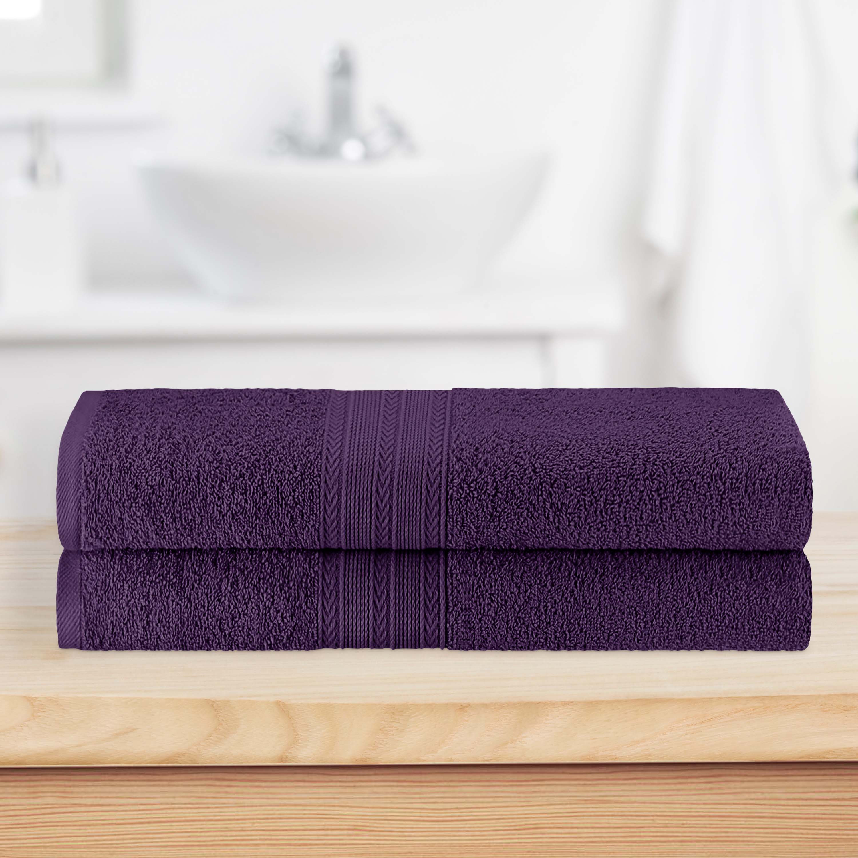 Cotton Eco Friendly 2 Piece Solid Bath Sheet Towel Set - Omnigoodsstore