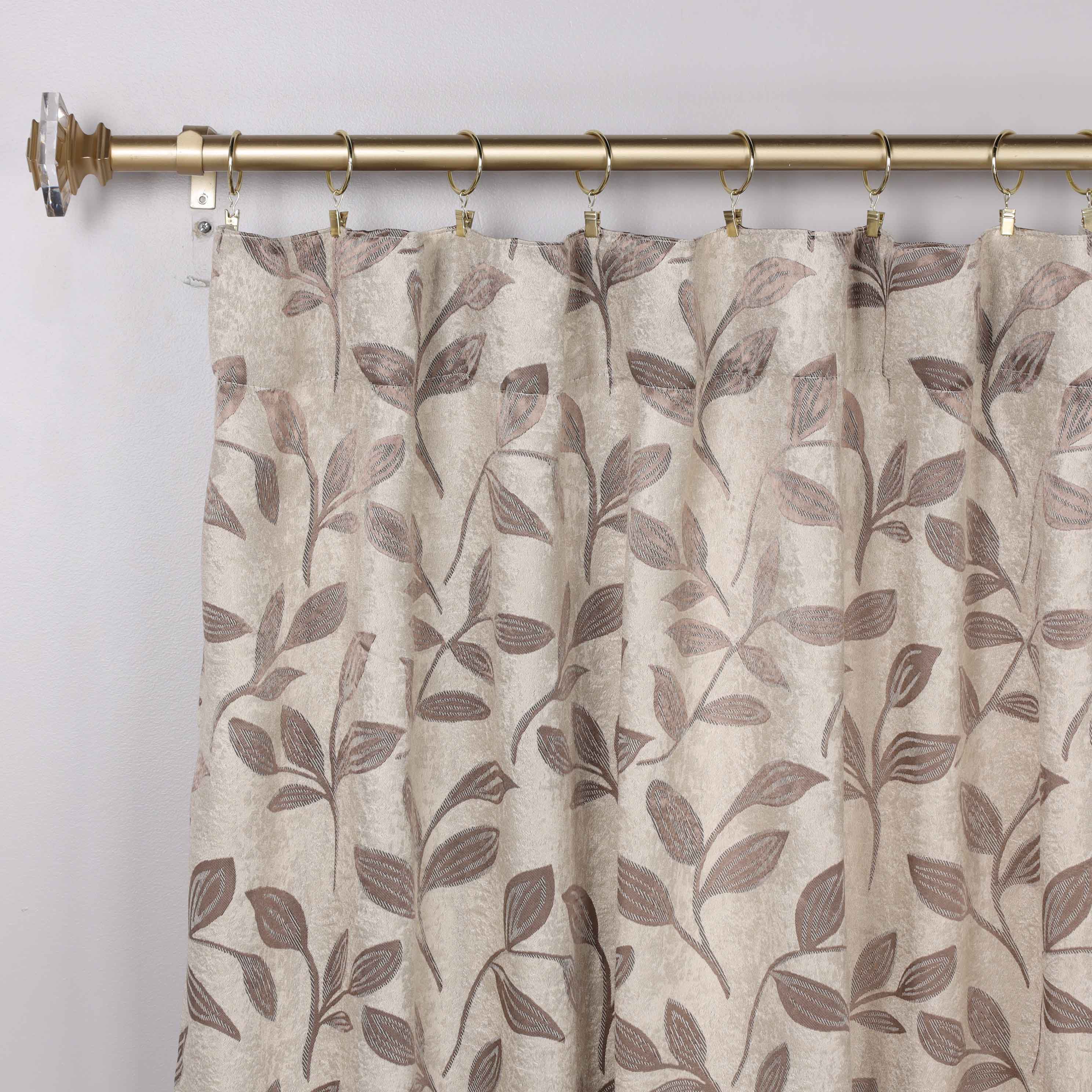 Superior Leaves Room Darkening Back Tab Blackout Curtains Panel Set - Omnigoodsstore