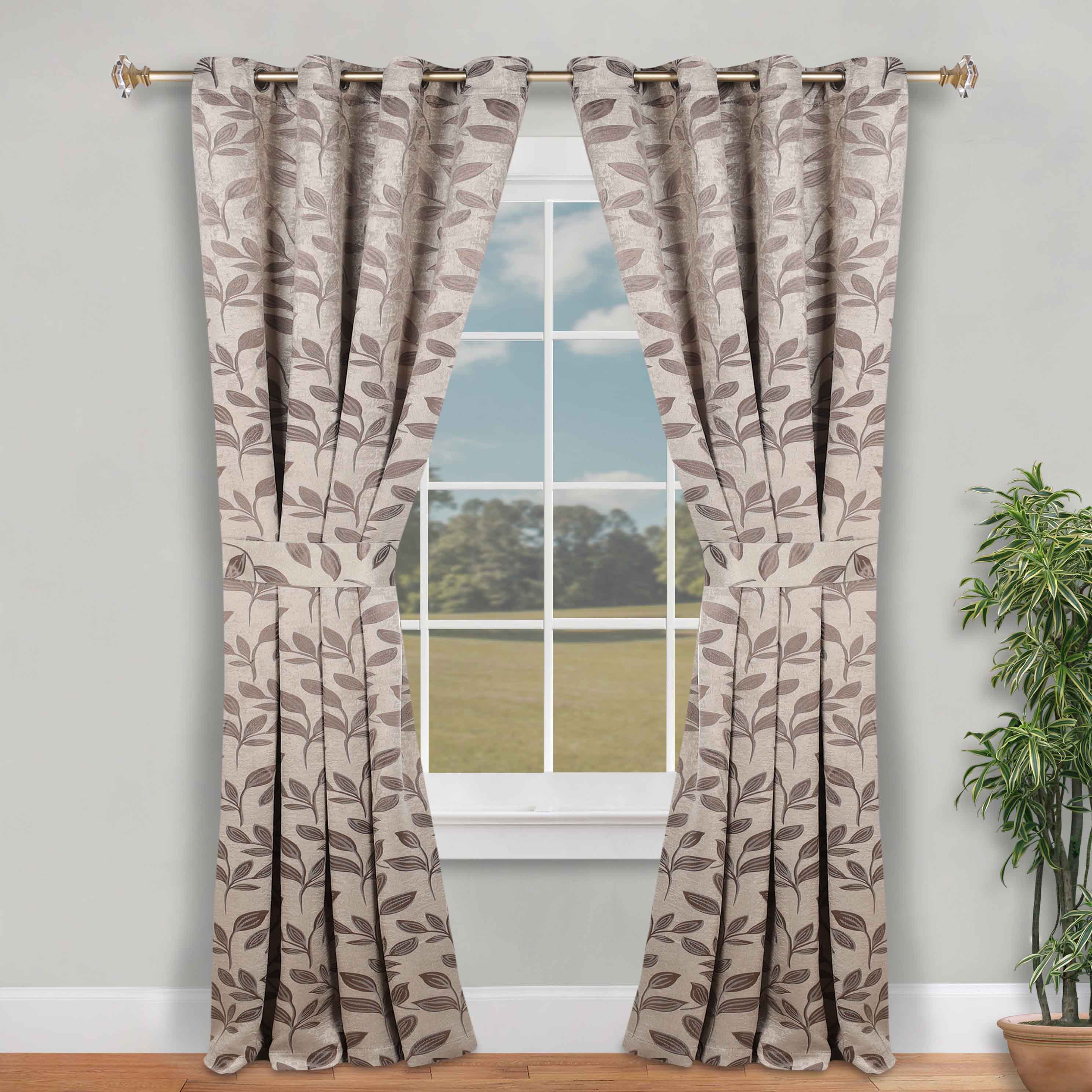 Leaves Machine Room Darkening Blackout Curtains, Set of 2 - Omnigoodsstore