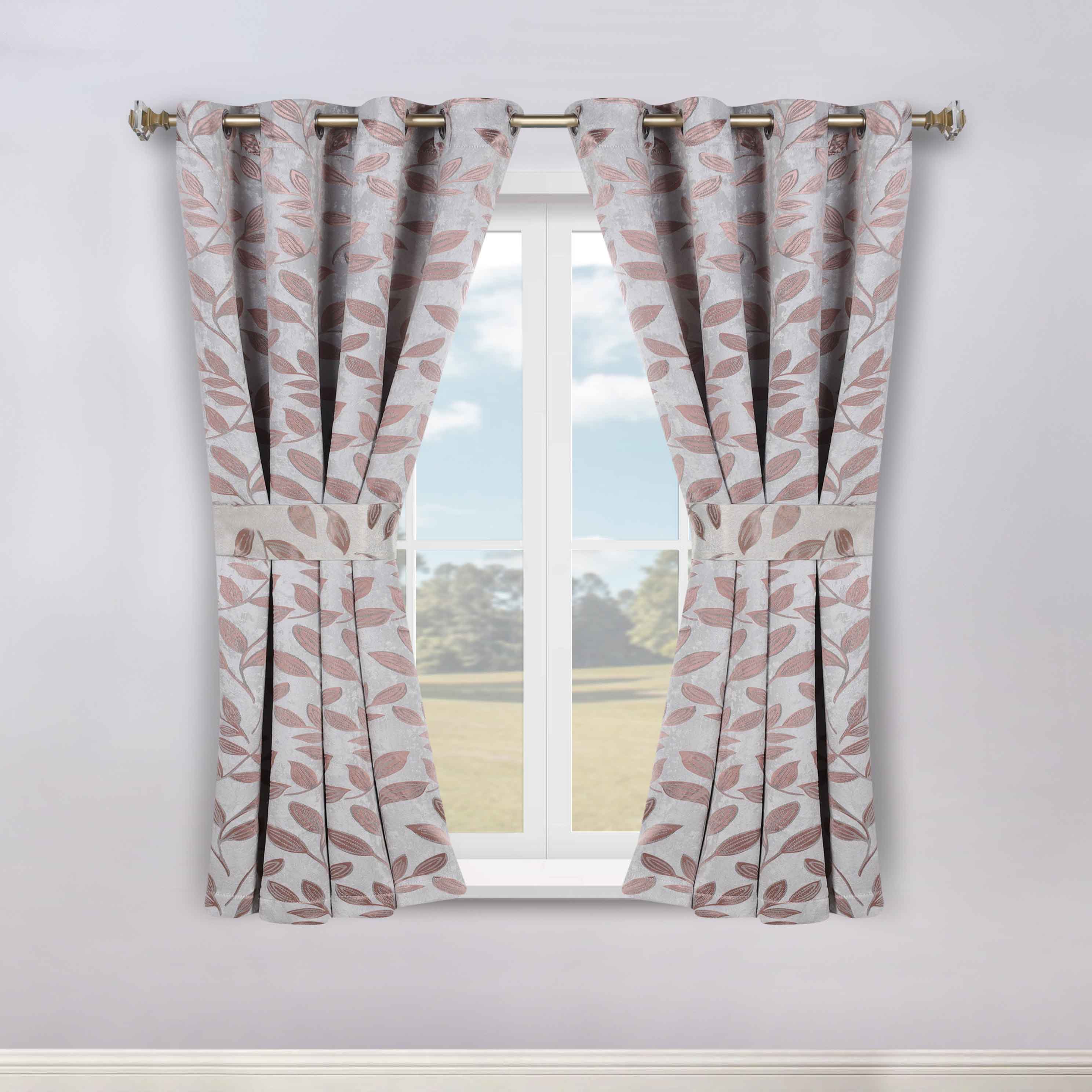 Leaves Machine Room Darkening Blackout Curtains, Set of 2 - Omnigoodsstore