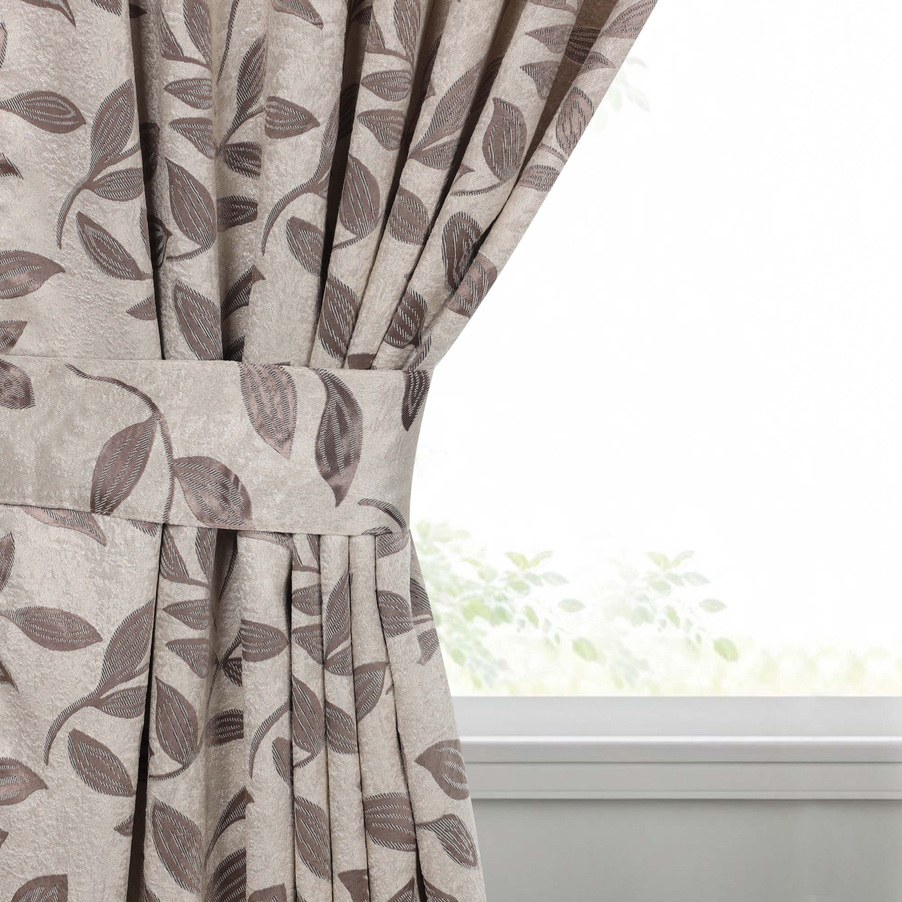 Leaves Machine Room Darkening Blackout Curtains, Set of 2 - Omnigoodsstore