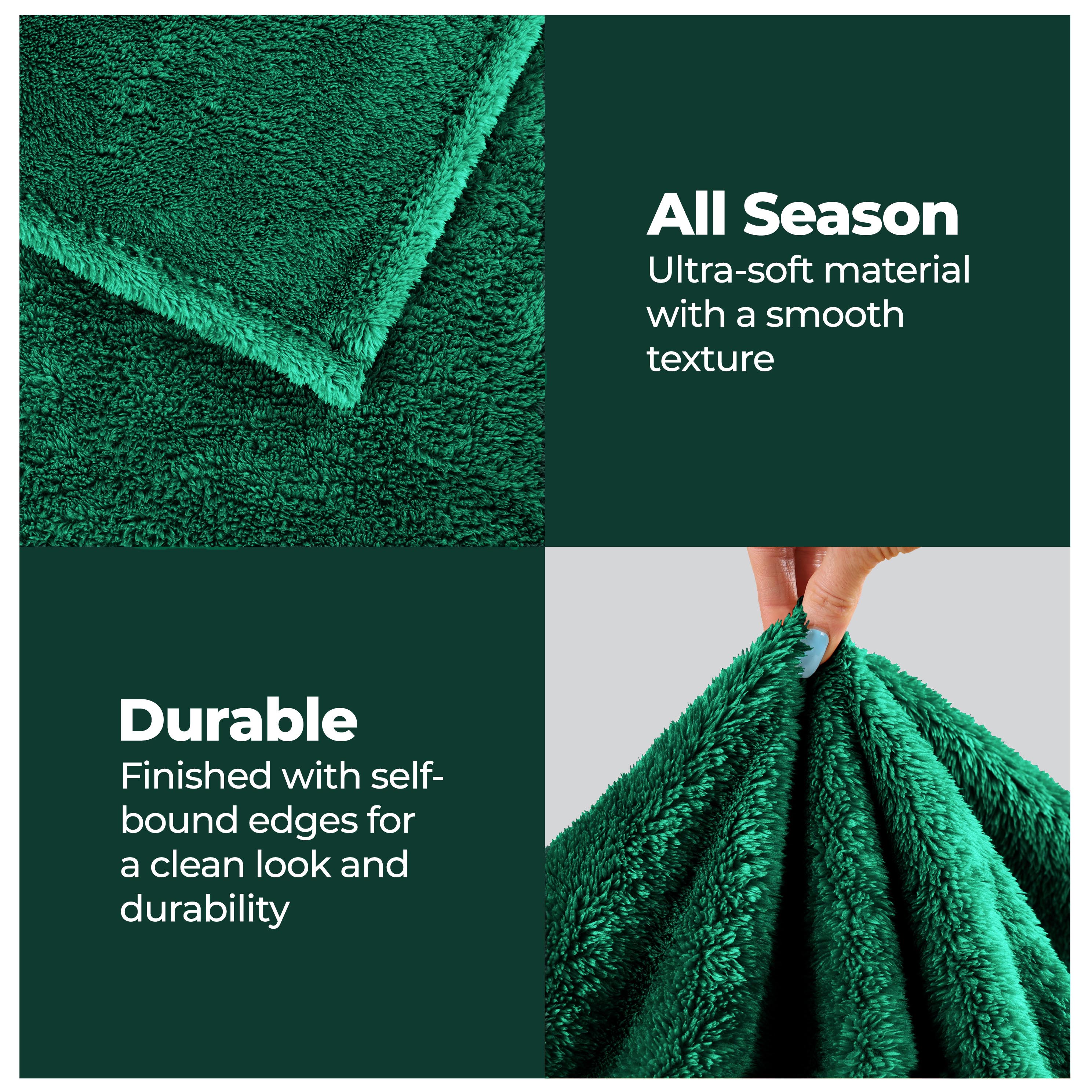 Classic Solid Fleece Plush Medium Weight Fluffy Soft Blanket - Omnigoodsstore