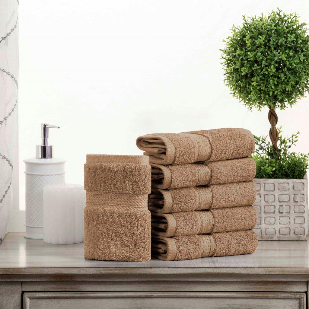 Egyptian Cotton Pile Plush Heavyweight Luxury Soft Face Towel Set of 6 - Omnigoodsstore