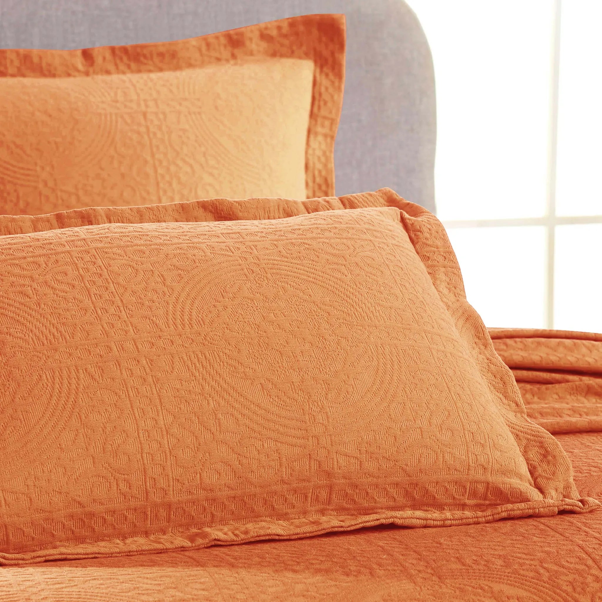 100% Cotton Jacquard Matelassé Fleur De Lis Bedspread Set