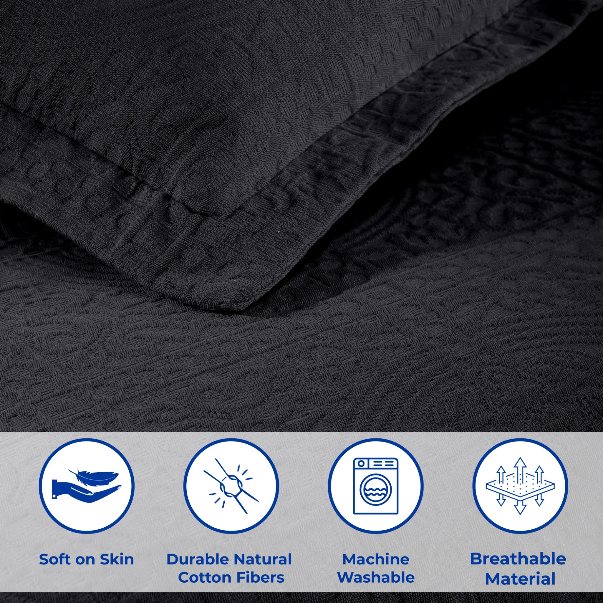 100% Cotton Jacquard Matelassé Fleur De Lis Bedspread Set