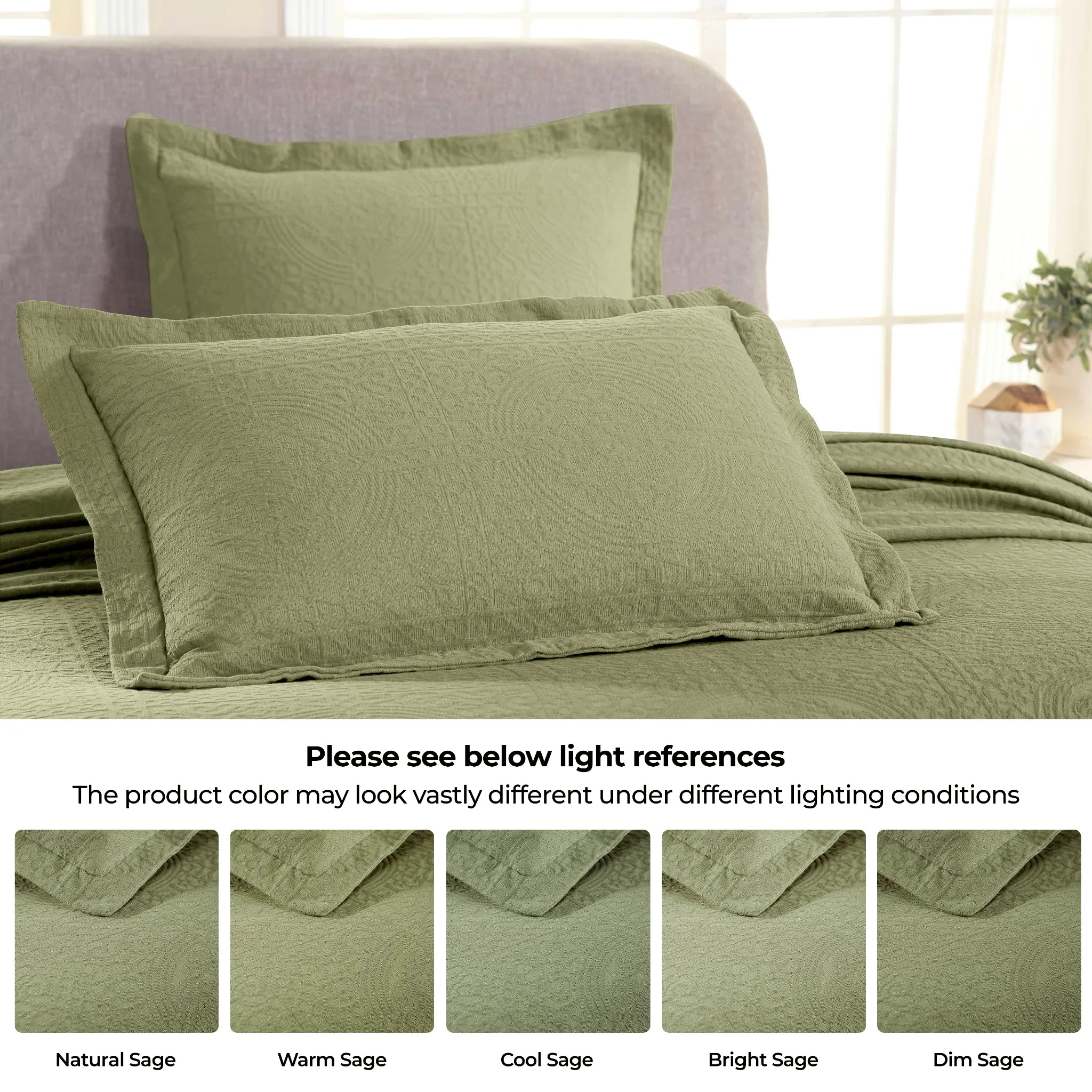 100% Cotton Jacquard Matelassé Fleur De Lis Bedspread Set