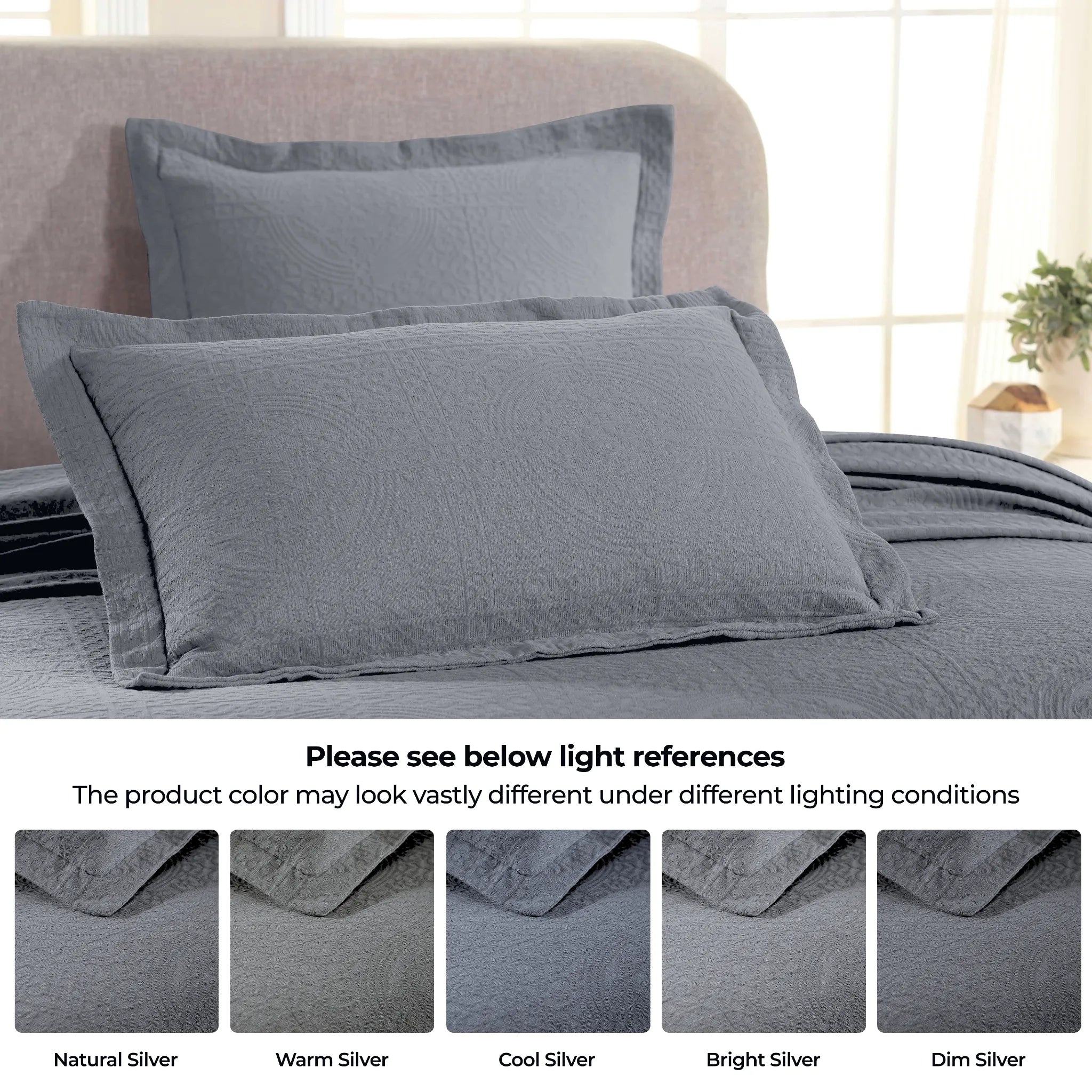 100% Cotton Jacquard Matelassé Fleur De Lis Bedspread Set