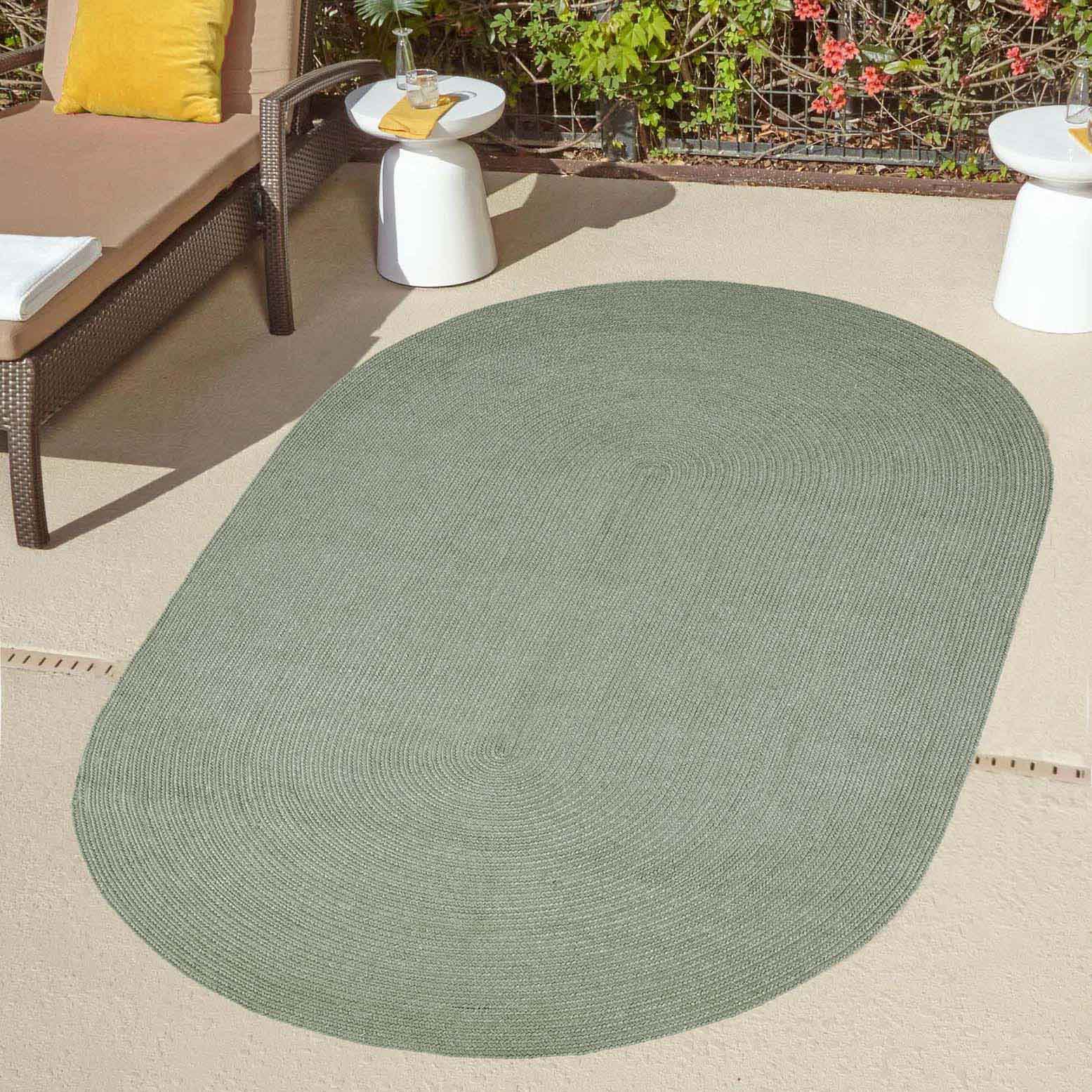 Classic Braided Area Rug Indoor Outdoor Rugs Oval - Omnigoodsstore