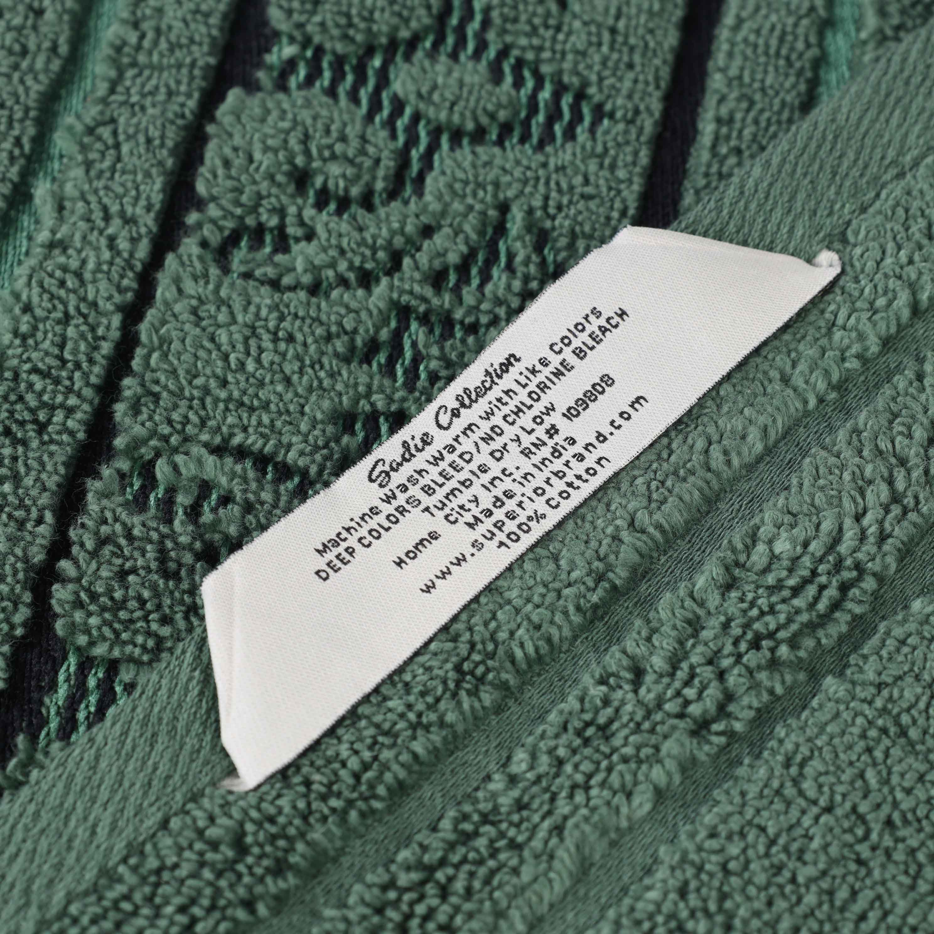 Sadie Zero Twist Cotton Solid and Jacquard Floral Hand Towel Set of 6 - Omnigoodsstore