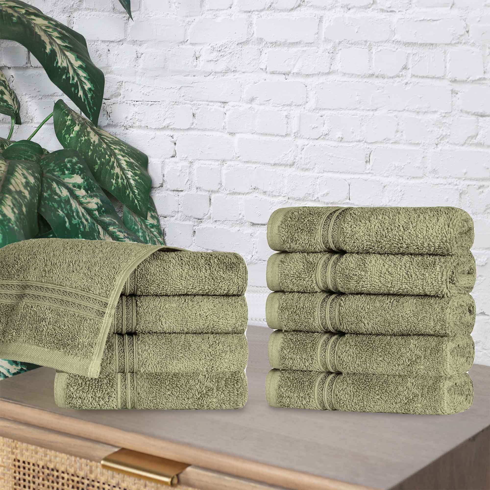 Egyptian Cotton Solid Face Towel Set of 10 - Omnigoodsstore