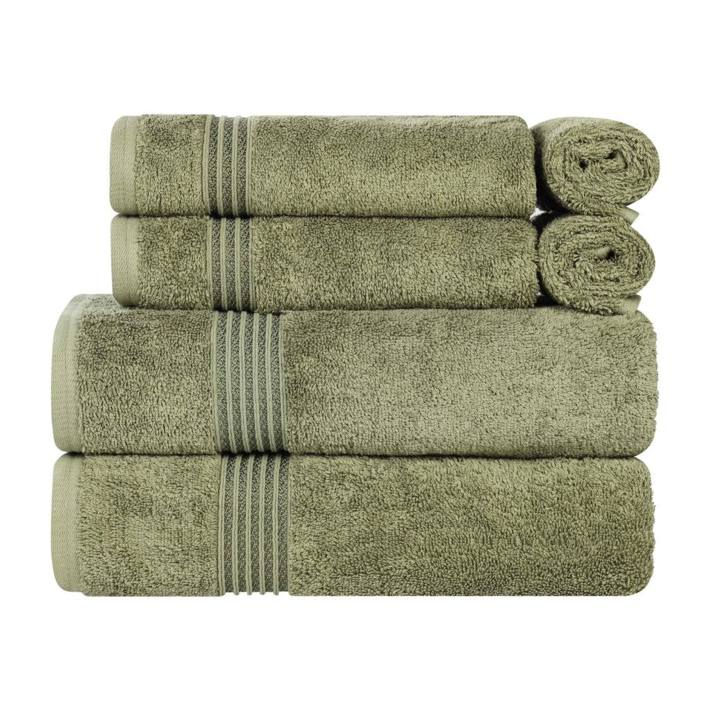 Egyptian Cotton Highly Absorbent Solid 6-Piece Ultra Soft Towel Set - Omnigoodsstore