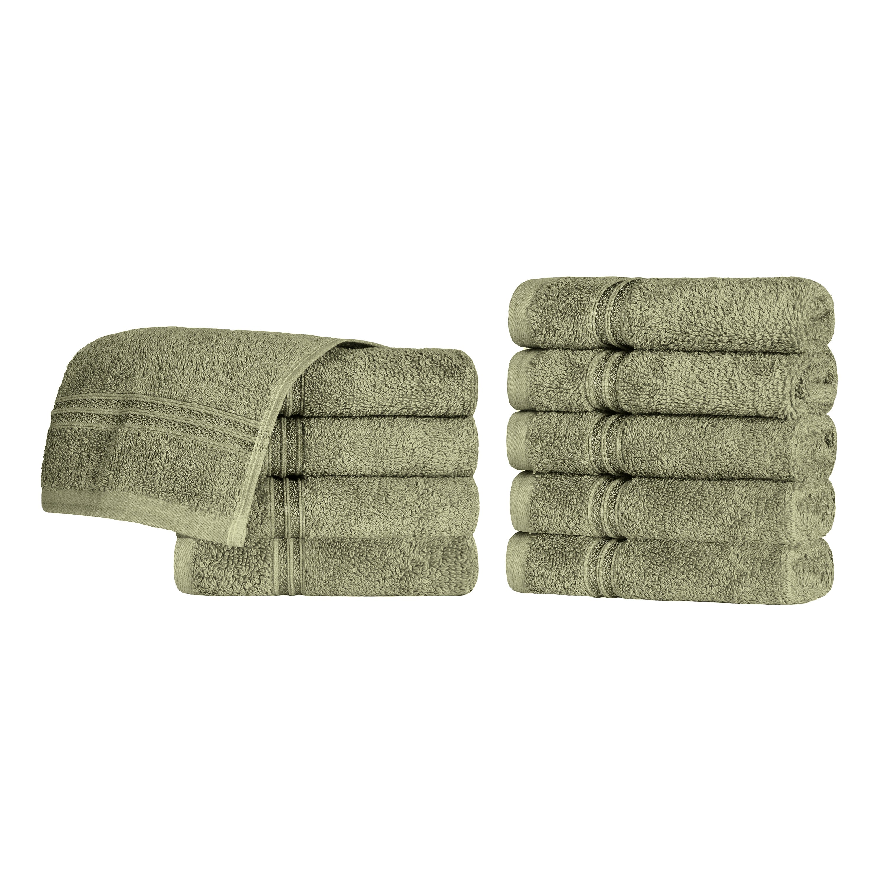 Egyptian Cotton Solid Face Towel Set of 10 - Omnigoodsstore