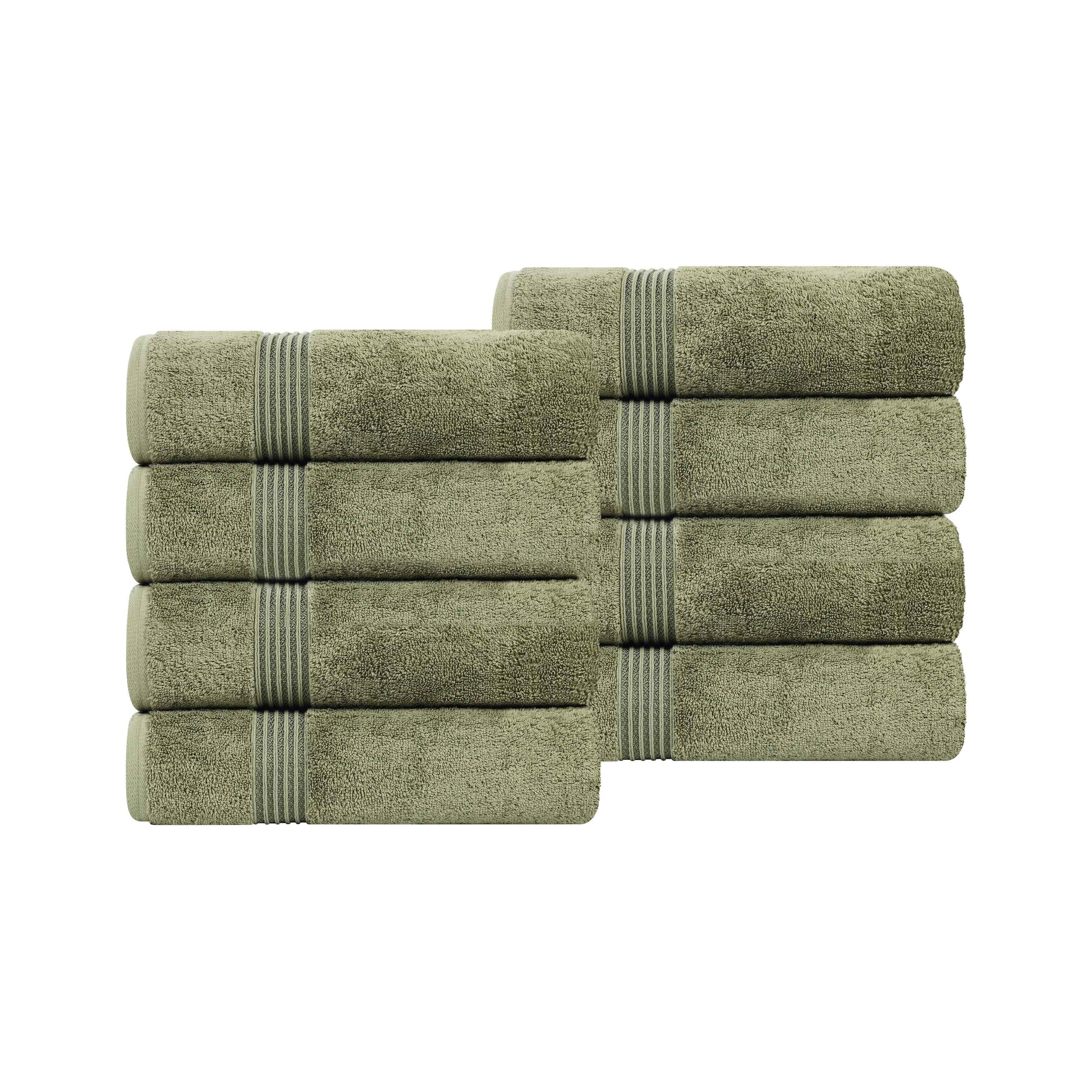 Egyptian Cotton Highly Absorbent Solid Ultra Soft Hand Towel Set of 8 - Omnigoodsstore
